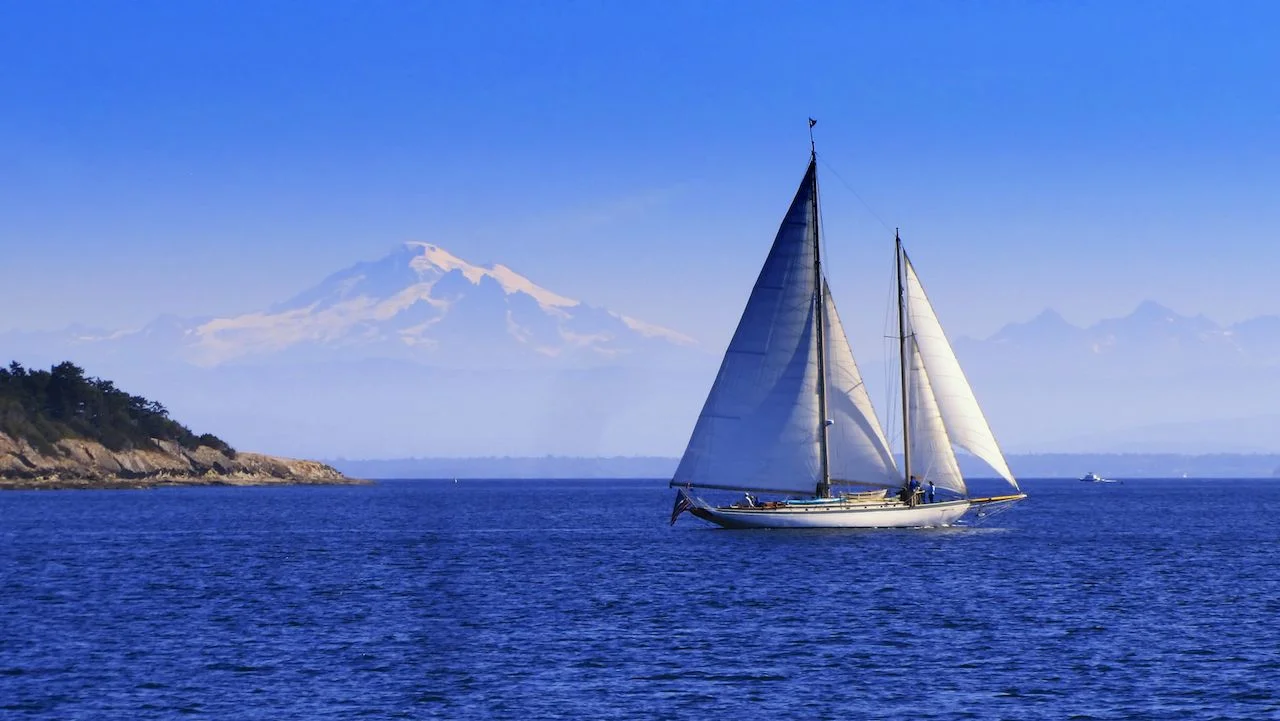 There are always lots of interesting boats around Sucia. With the perfect, clear day we had an excellent view of Mount Baker in the distance.