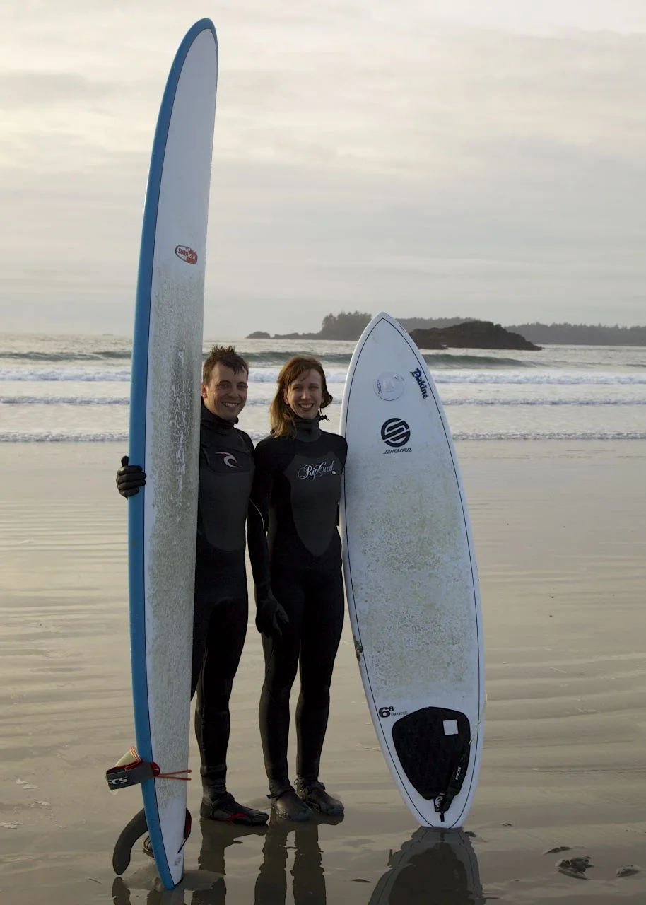 Alex and Fergus after their first day on the water.