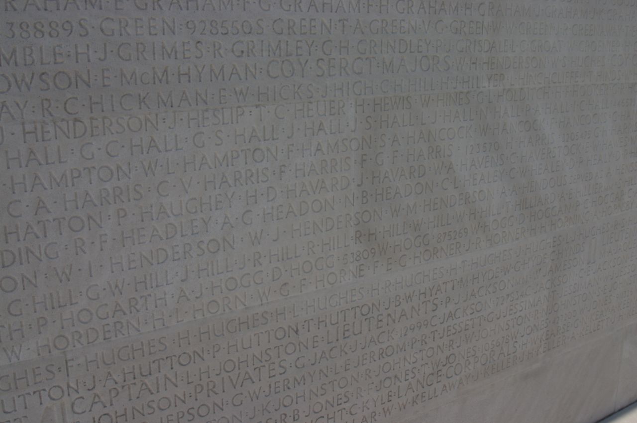 Names on the Canadian Memorial at Vimy Ridge.