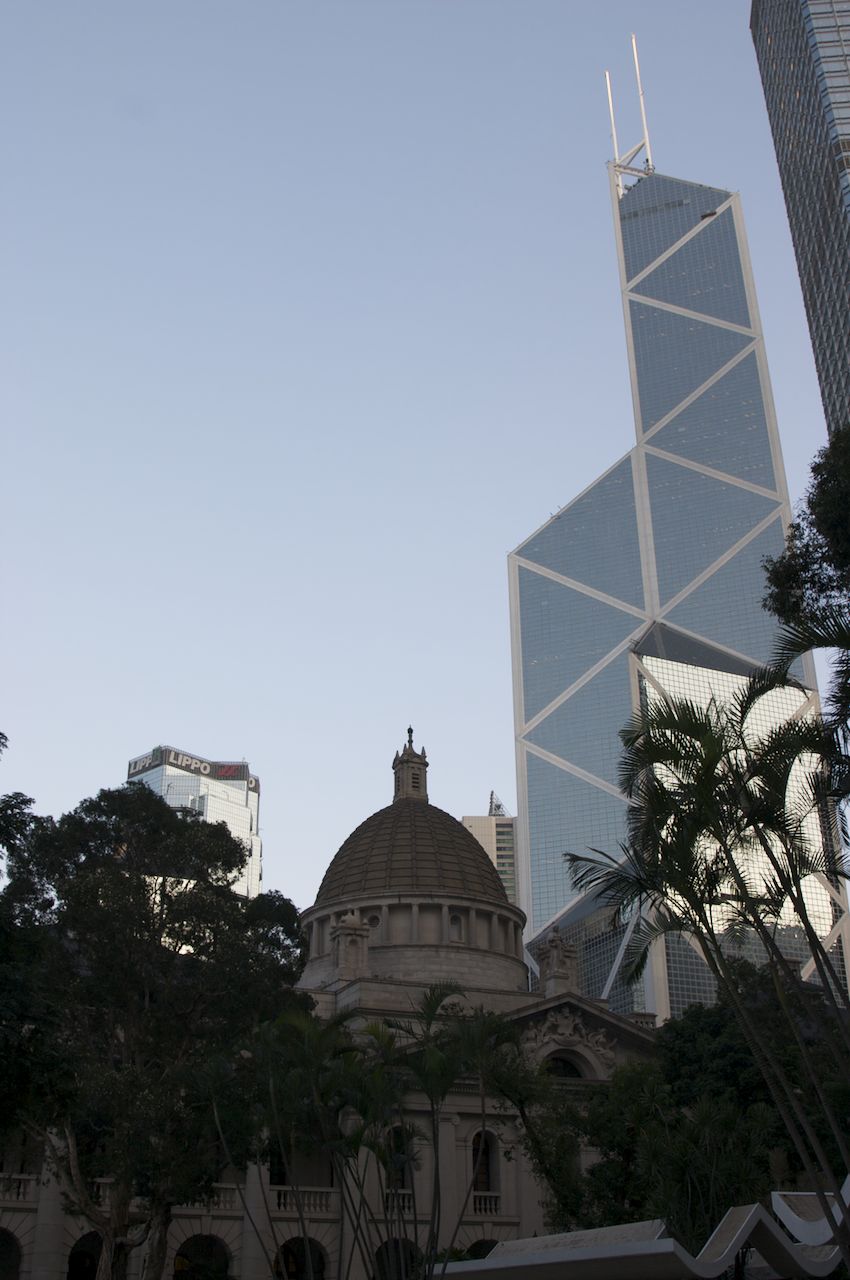 St. John’s Cathedral and the Bank of China Tower