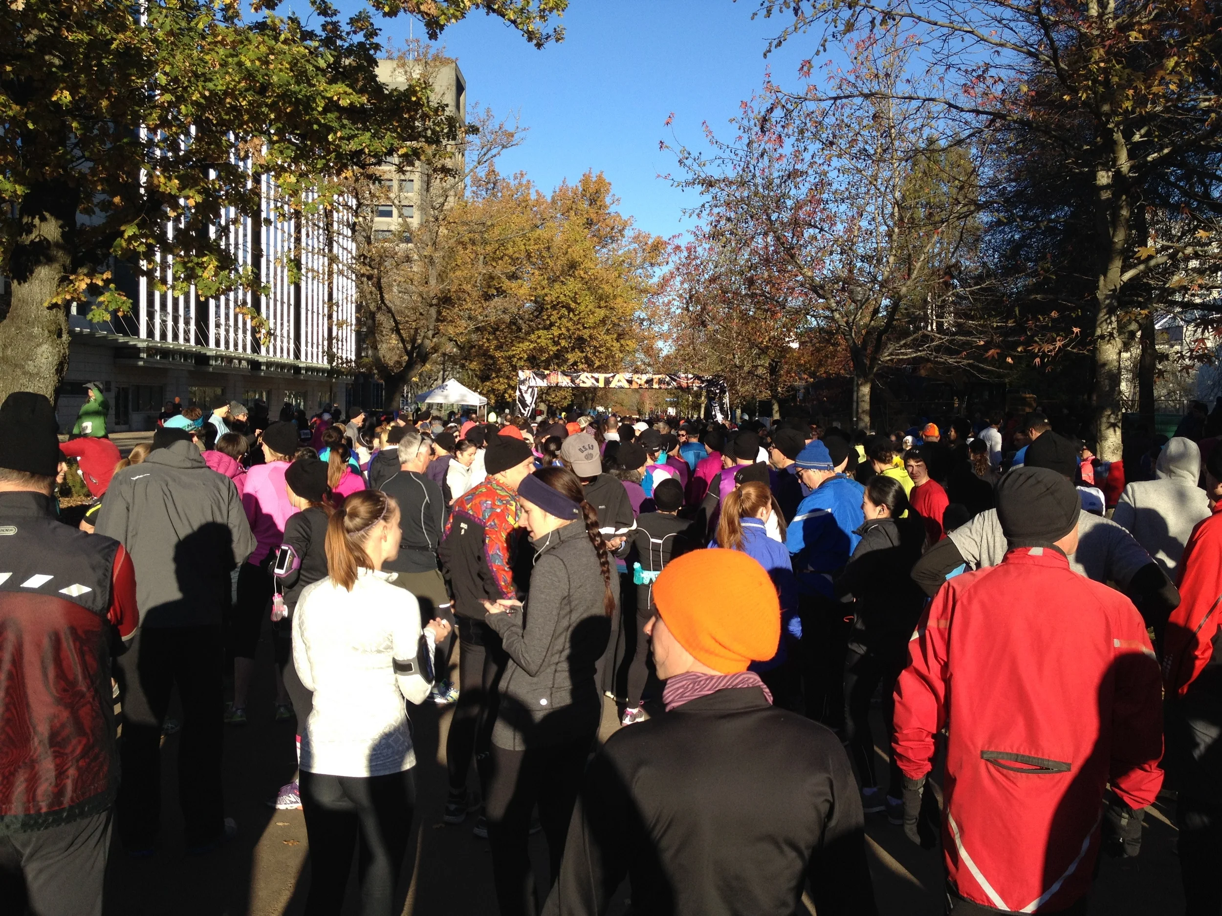 The start line for the Fall Classic - a cold, but sunny race day!