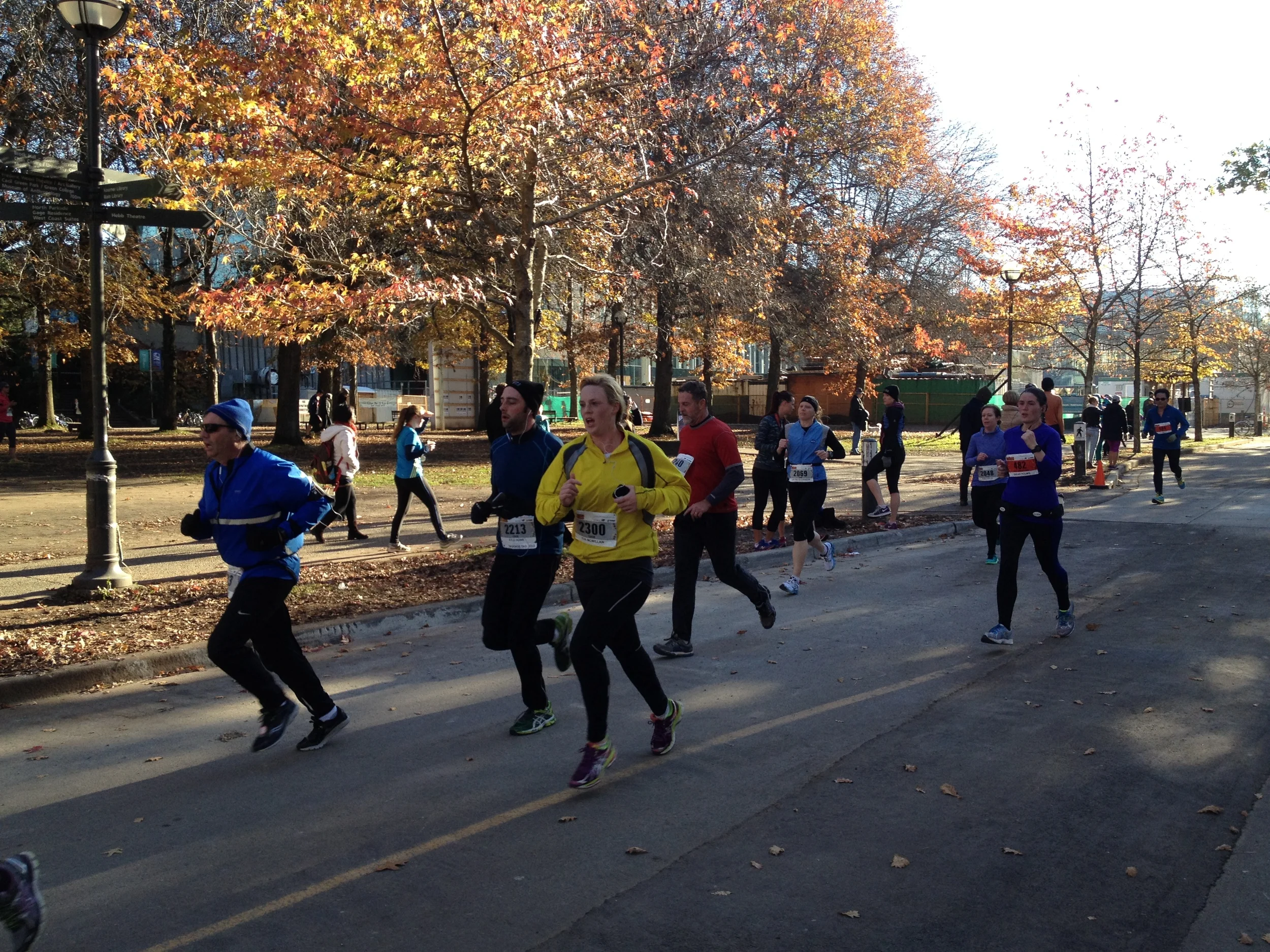 Justine racing to the finish line