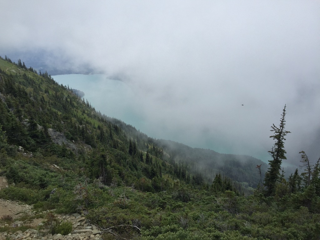  Cheakamus Lake is the highlight of this hike - if you can see it. The clouds came and went over the day. 