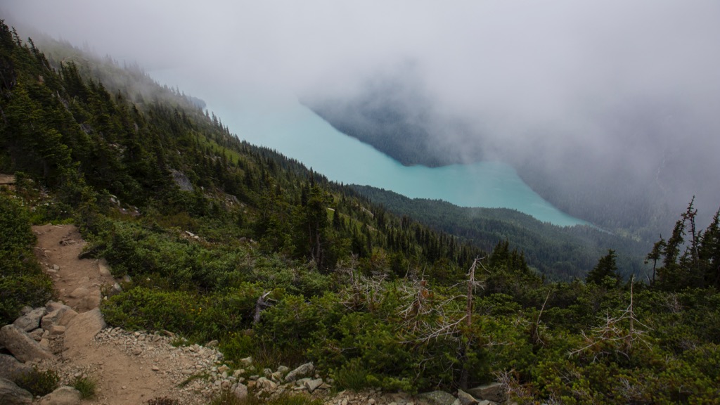 The blue colour of the lake is amazing - if you can see it...
