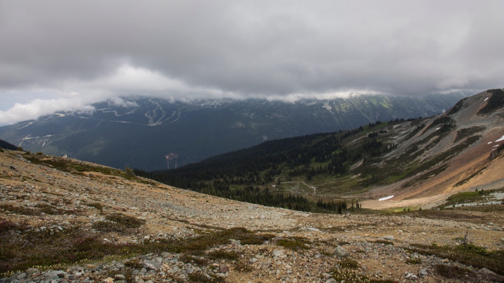  Eventually you come to the spot where you turn back towards Roundhouse. The terrain changes pretty dramatically.&nbsp; 