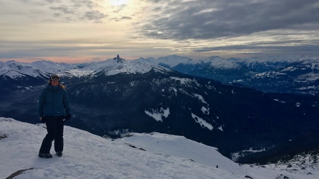  At the top of Peak Chair on Whistler, for our last run of the day. 