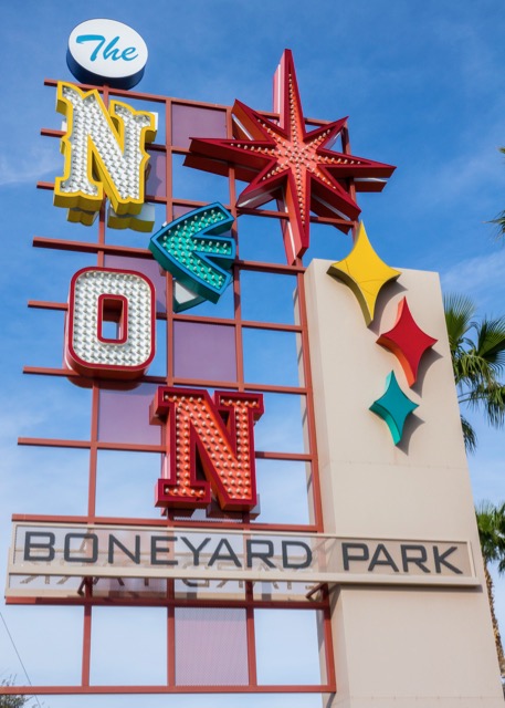 Each of the letters in the sign for the museum was styled after a letter in one of the famius signs from the Strip. 