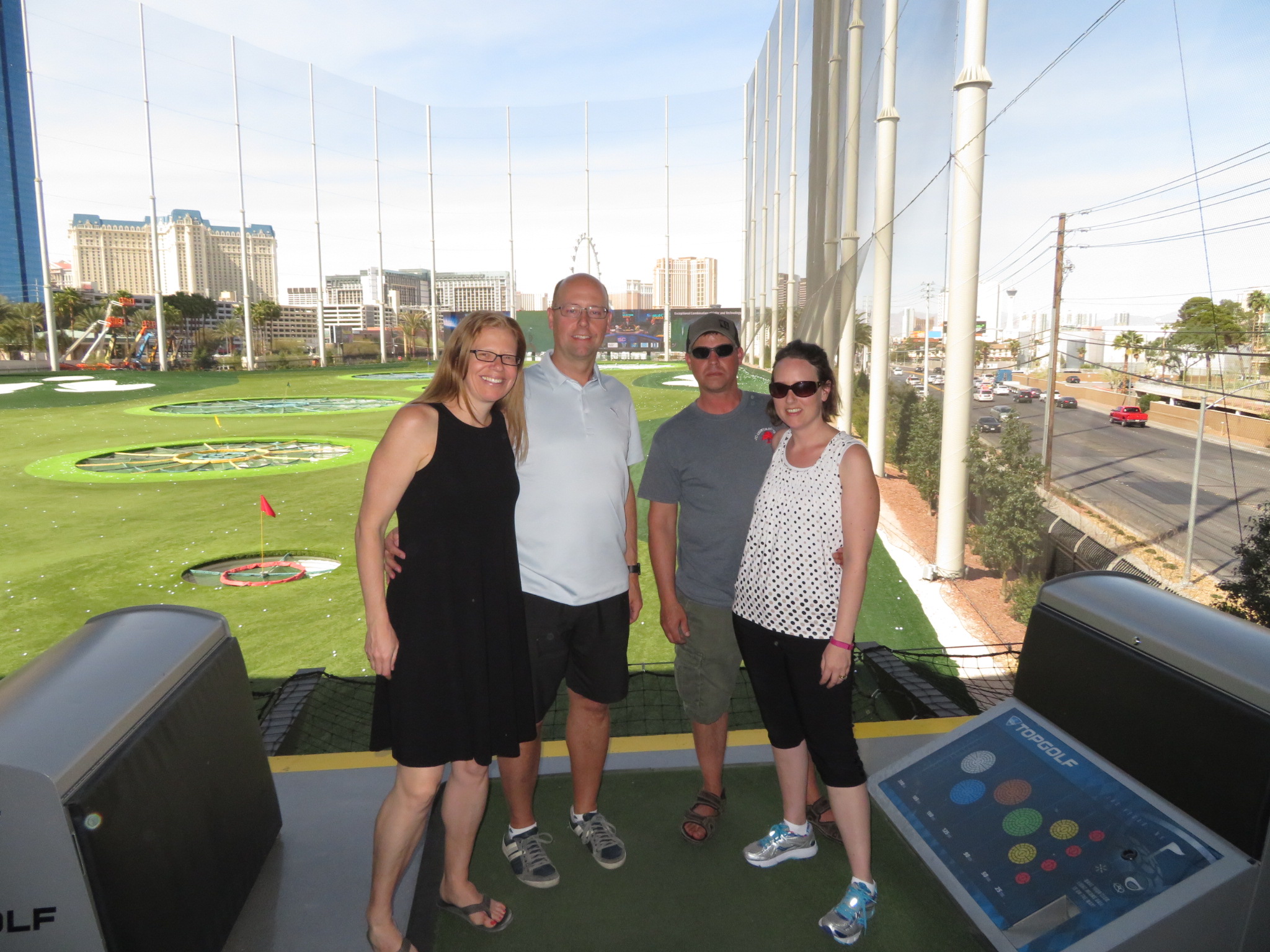 The four of us, during our very competitive match.