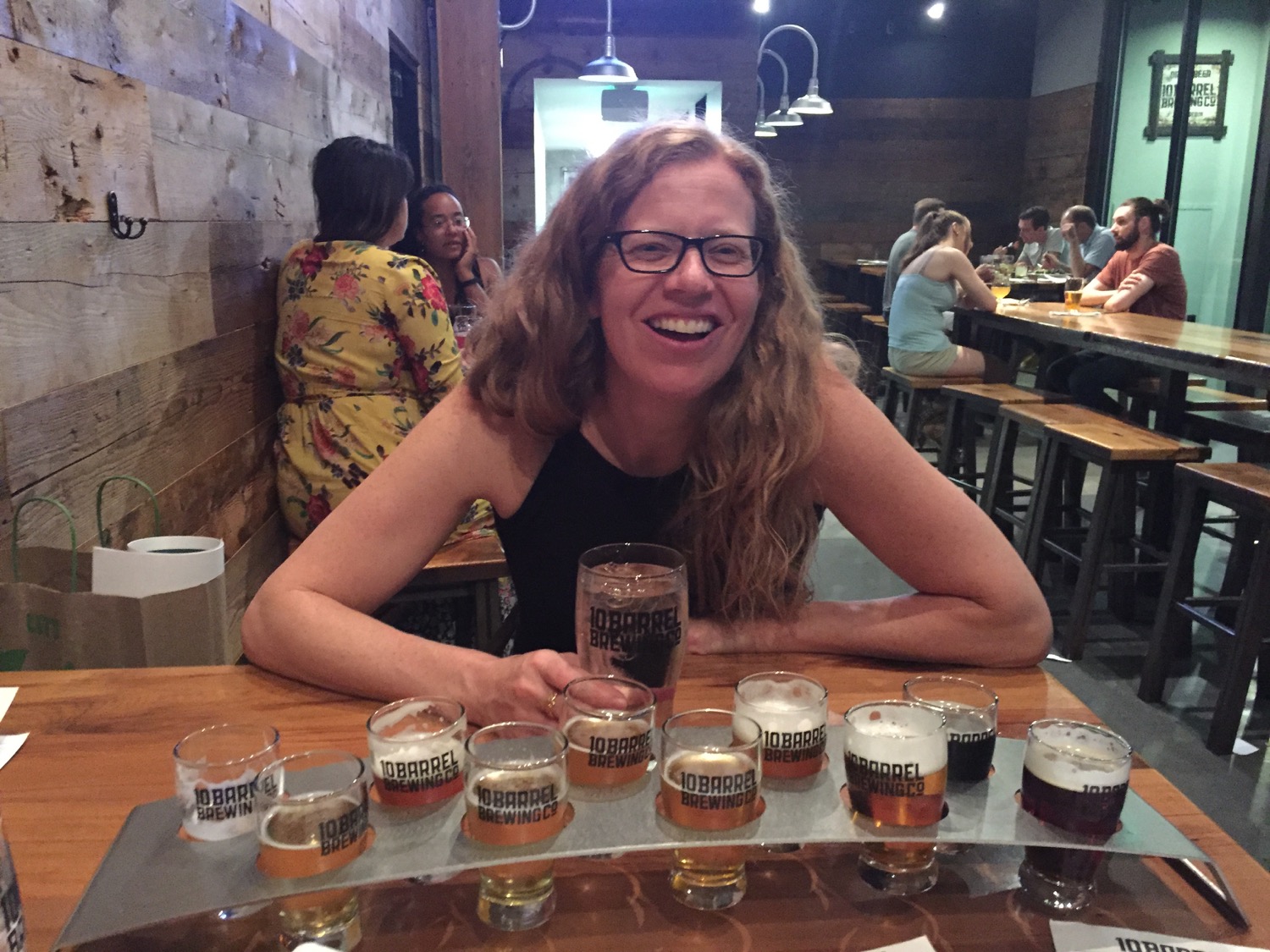 We shared the 10-beer taster - it had already been a big night.