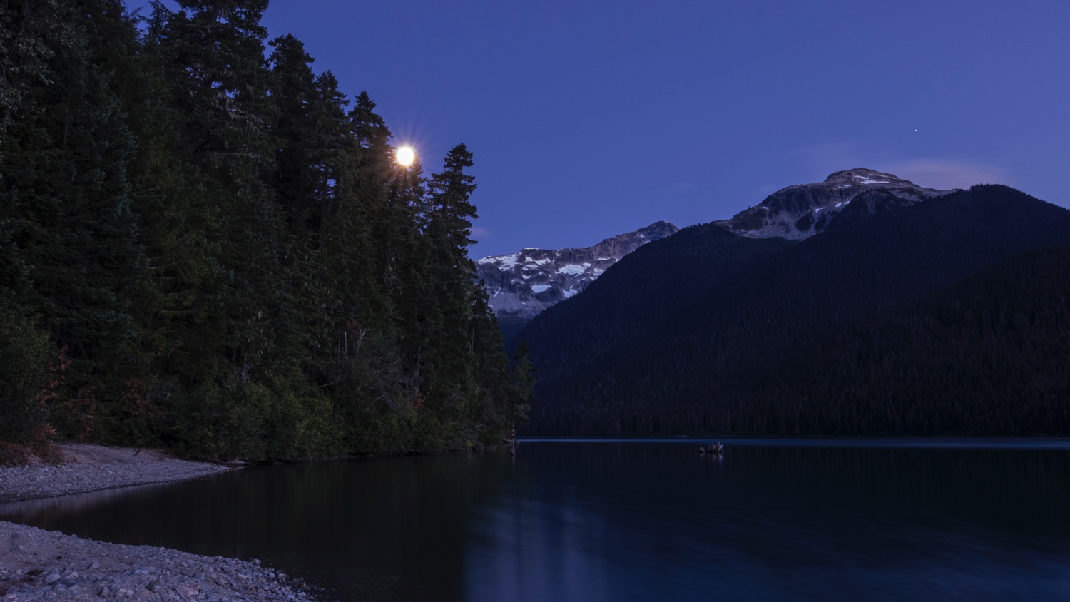 Moonrise over the Cheakamus Lake