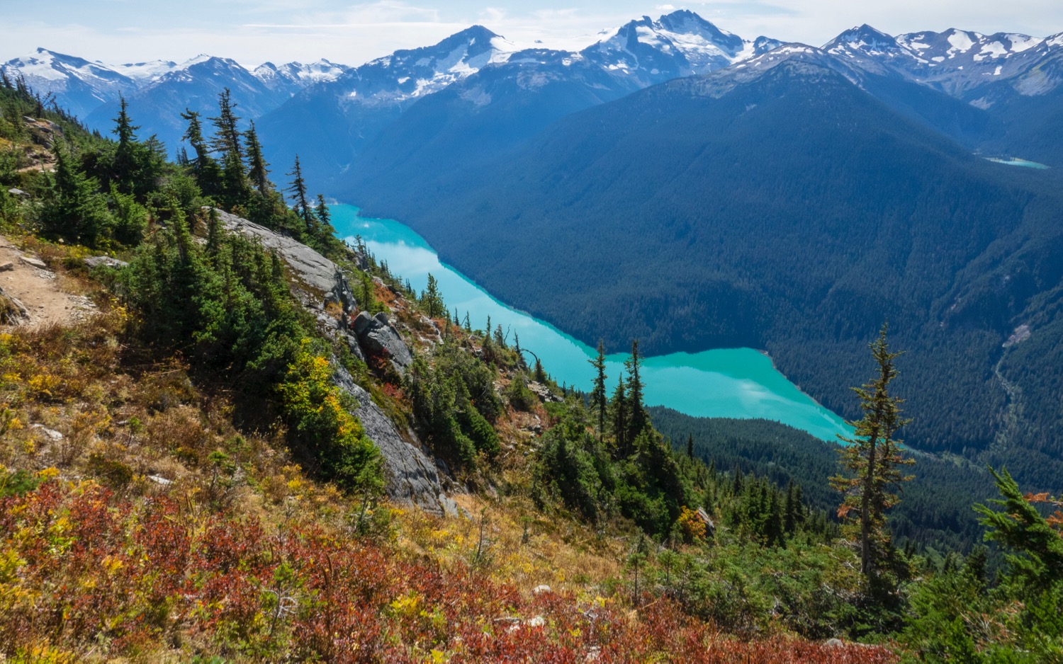 A view down to Cheakamus Lake