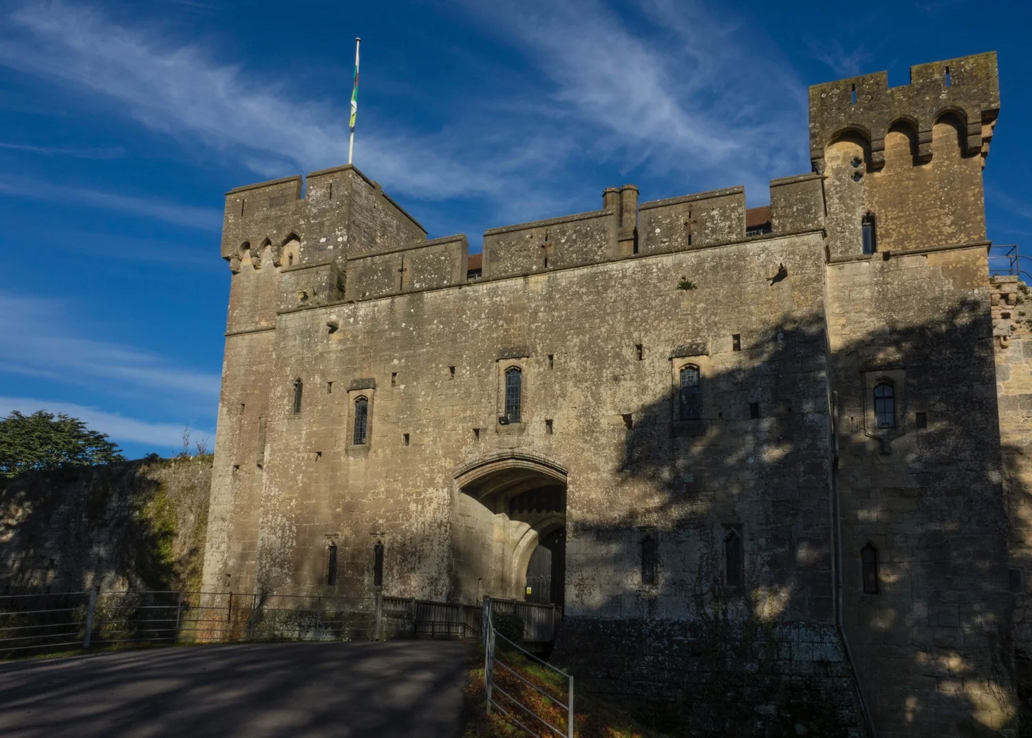 The main entrance to Caldicot Castle.