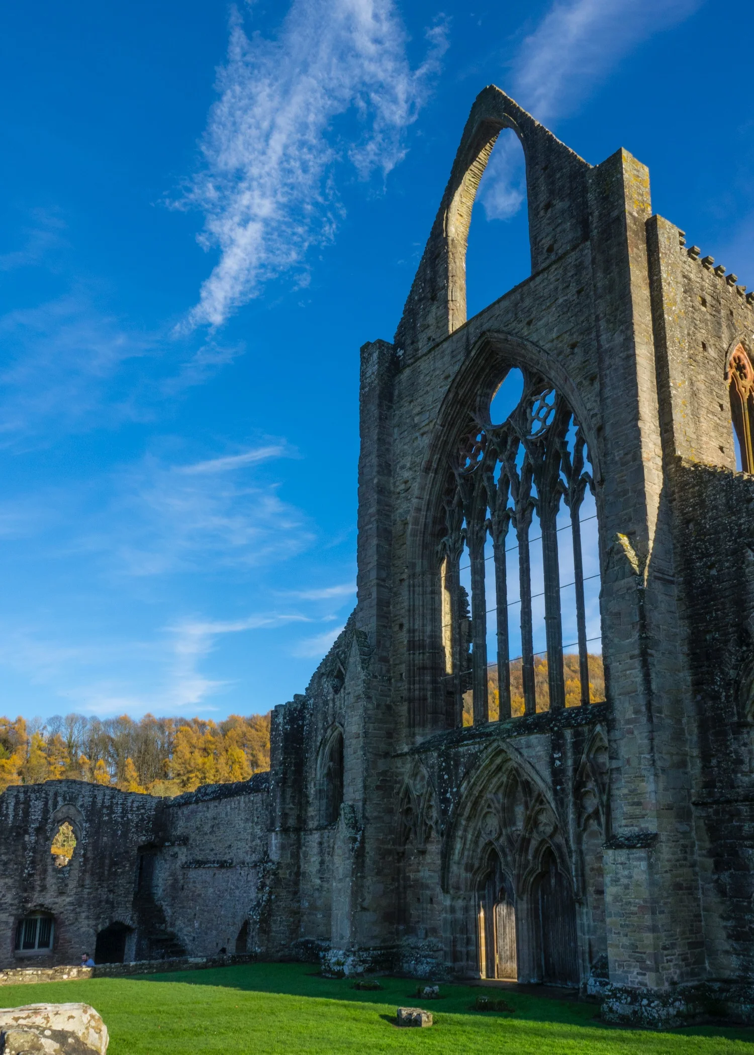 One of the facades of the ruins of Tintern Abbey