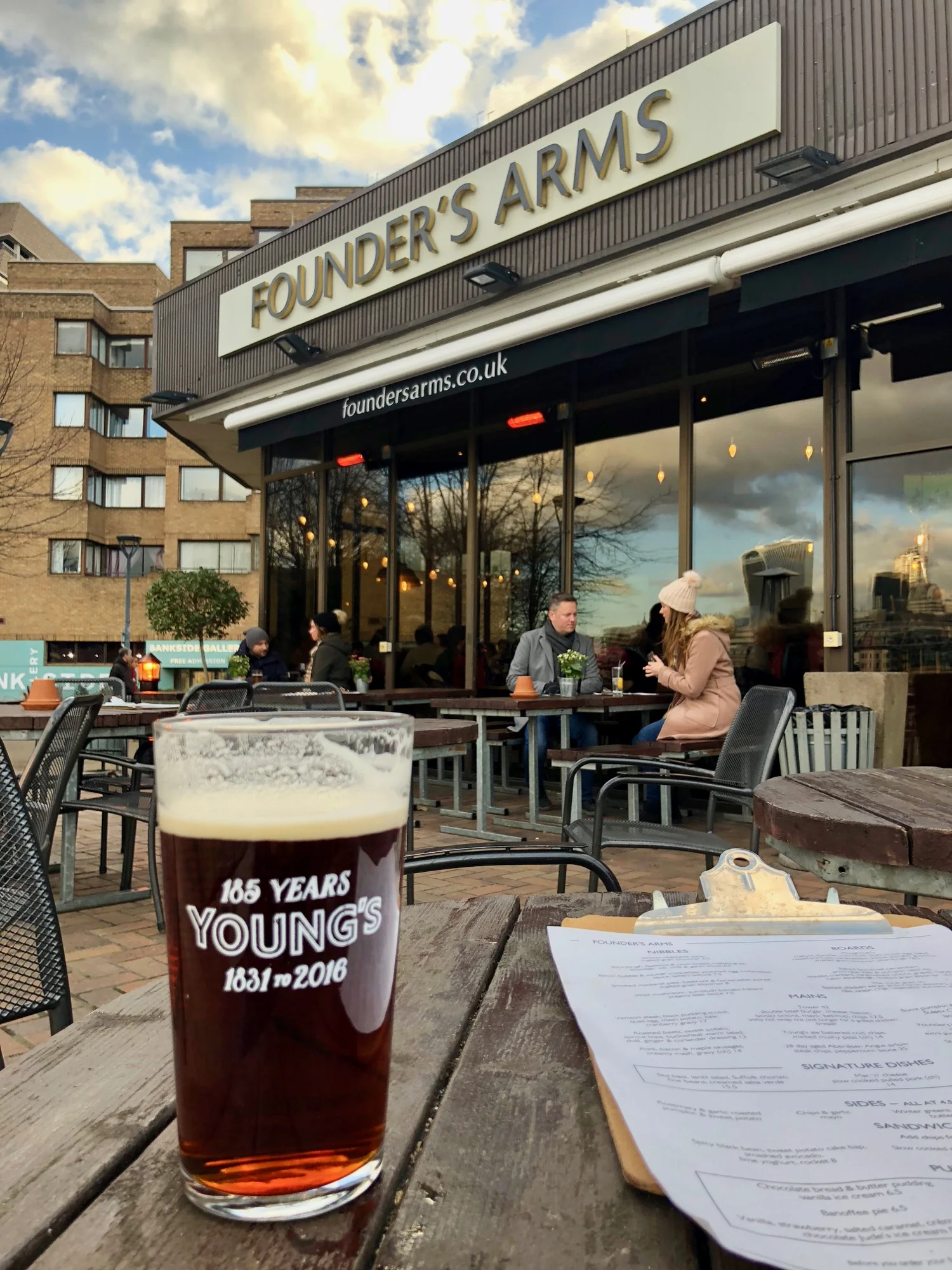  A drink at the pub on a cold afternoon 
