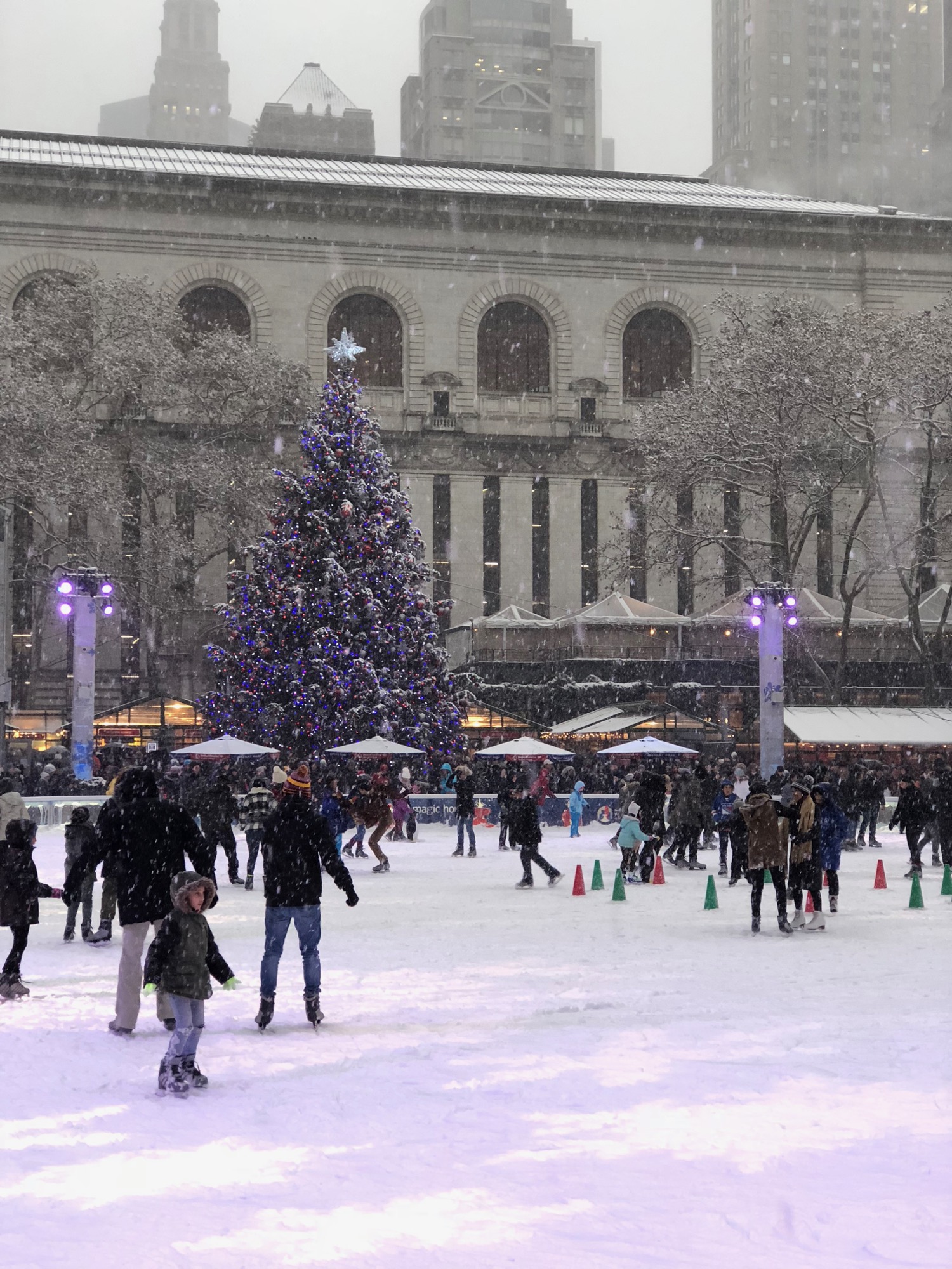 The skating rink at the Christmas Market at Bryant Square Park.