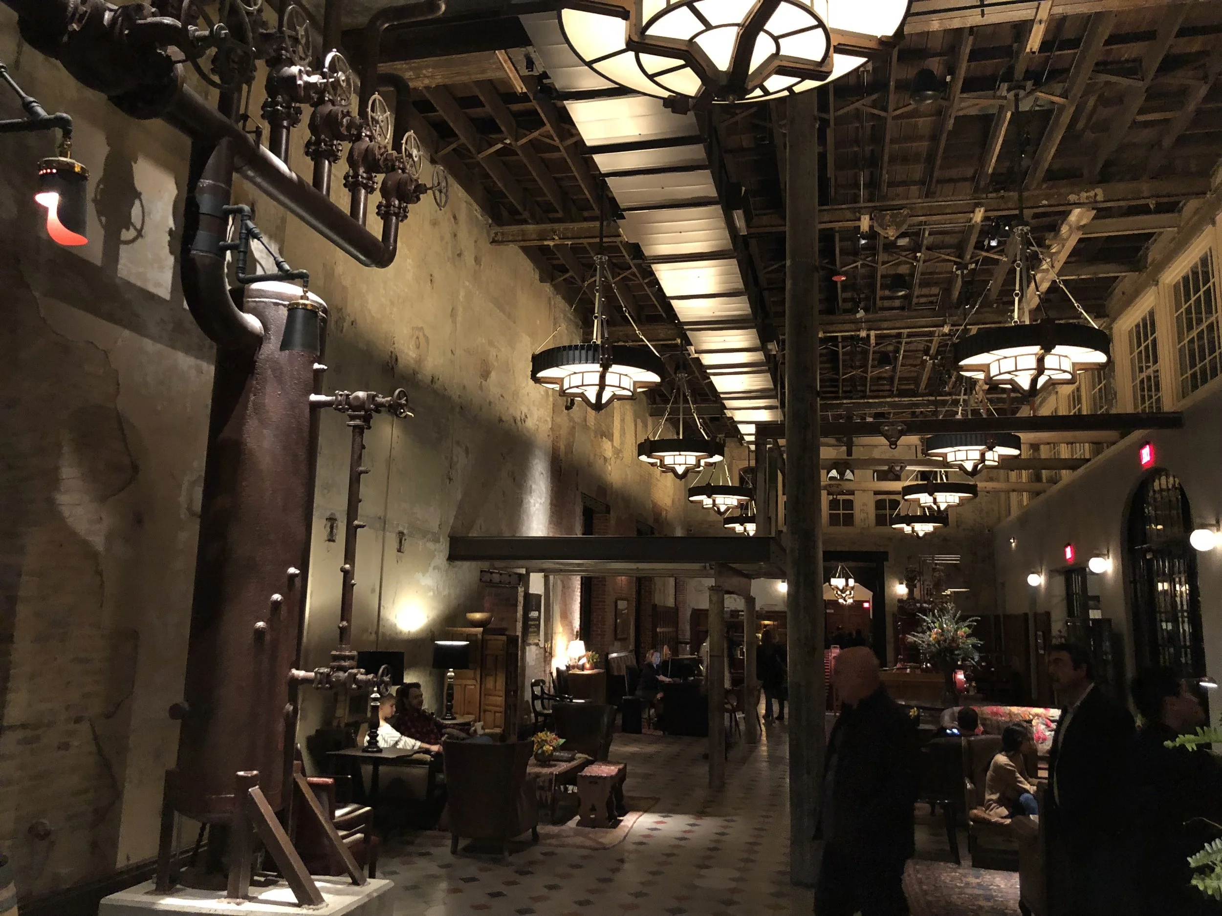  In transforming the warehouse into a very cool hotel, they saved some incredible details. 