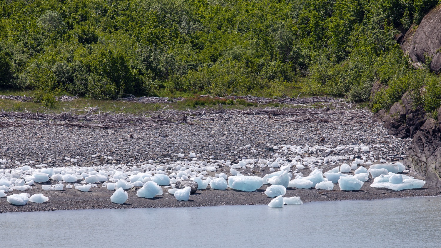 As you might expect, some of the ice washed up on shore.
