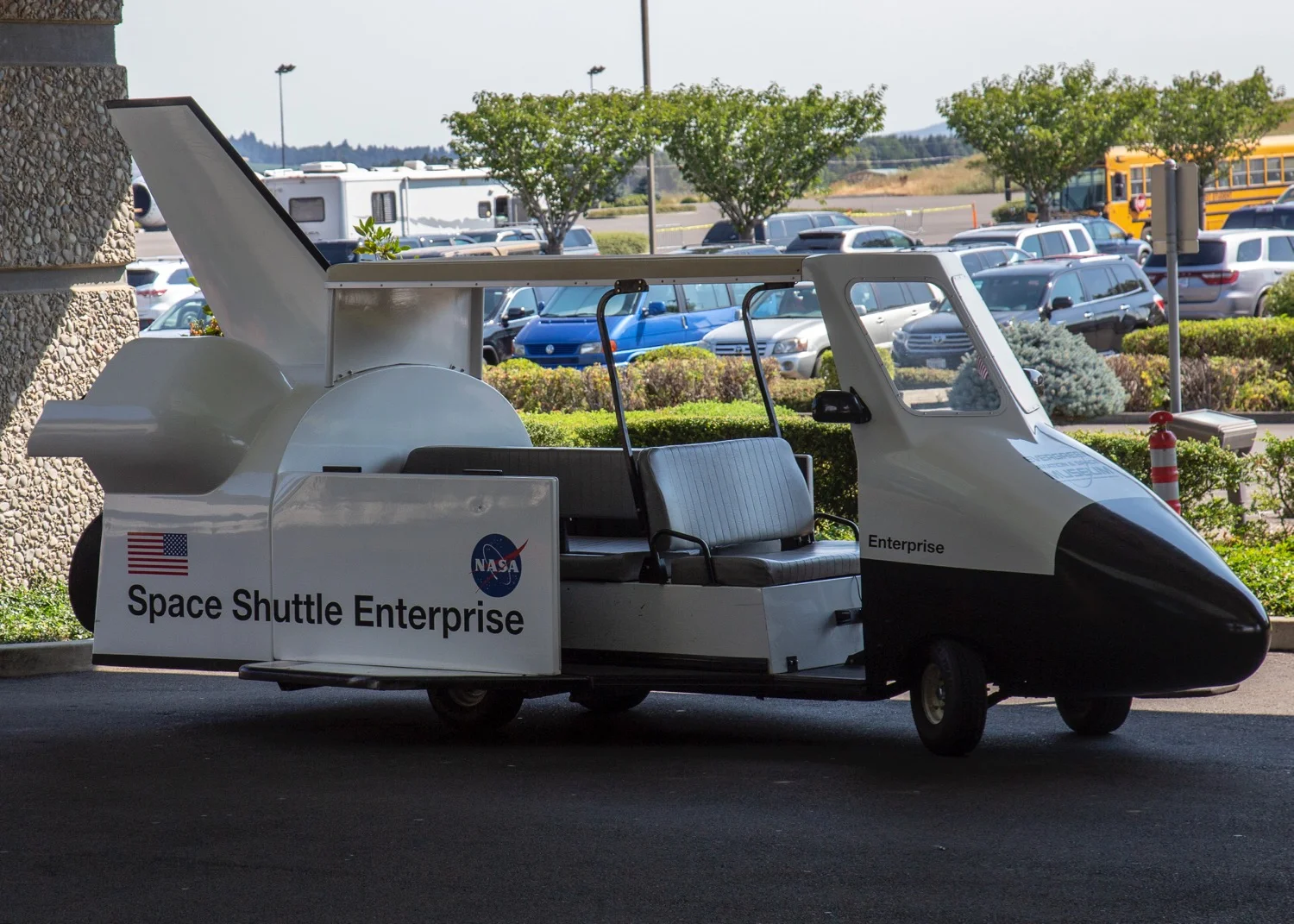 Even the shuttle was in theme...