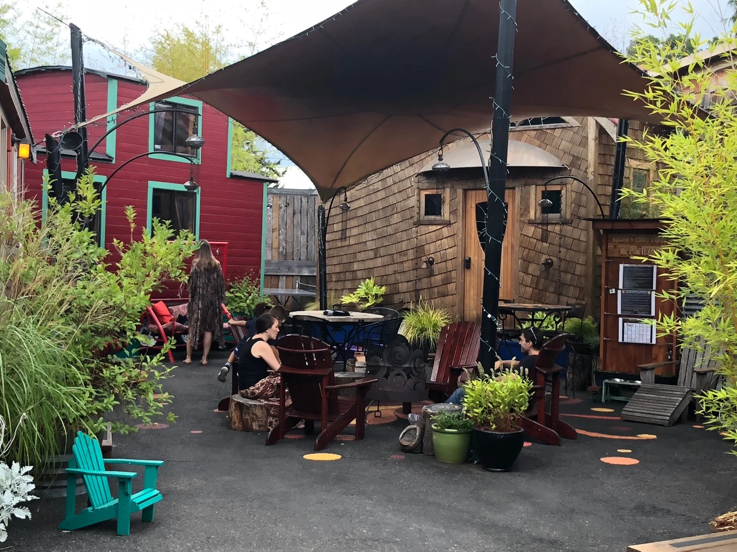 We found this cool little "hotel" on Alberta Street. It's a lot with a number of "tiny trailers" on it that you can rent.