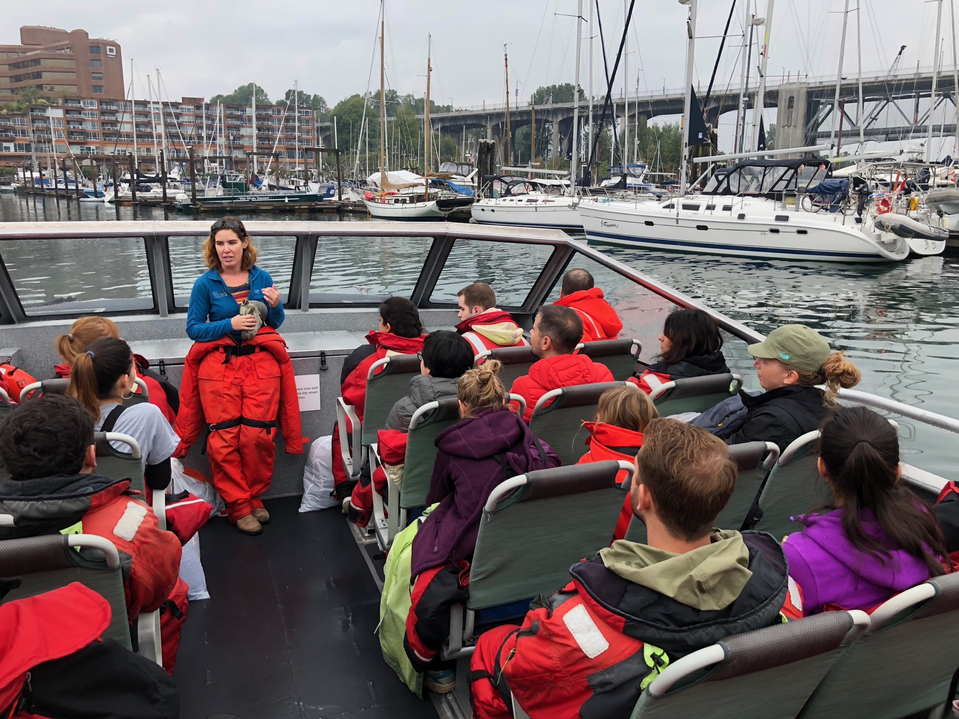 Our briefing as were were about to head out on a grey, overcast morning.