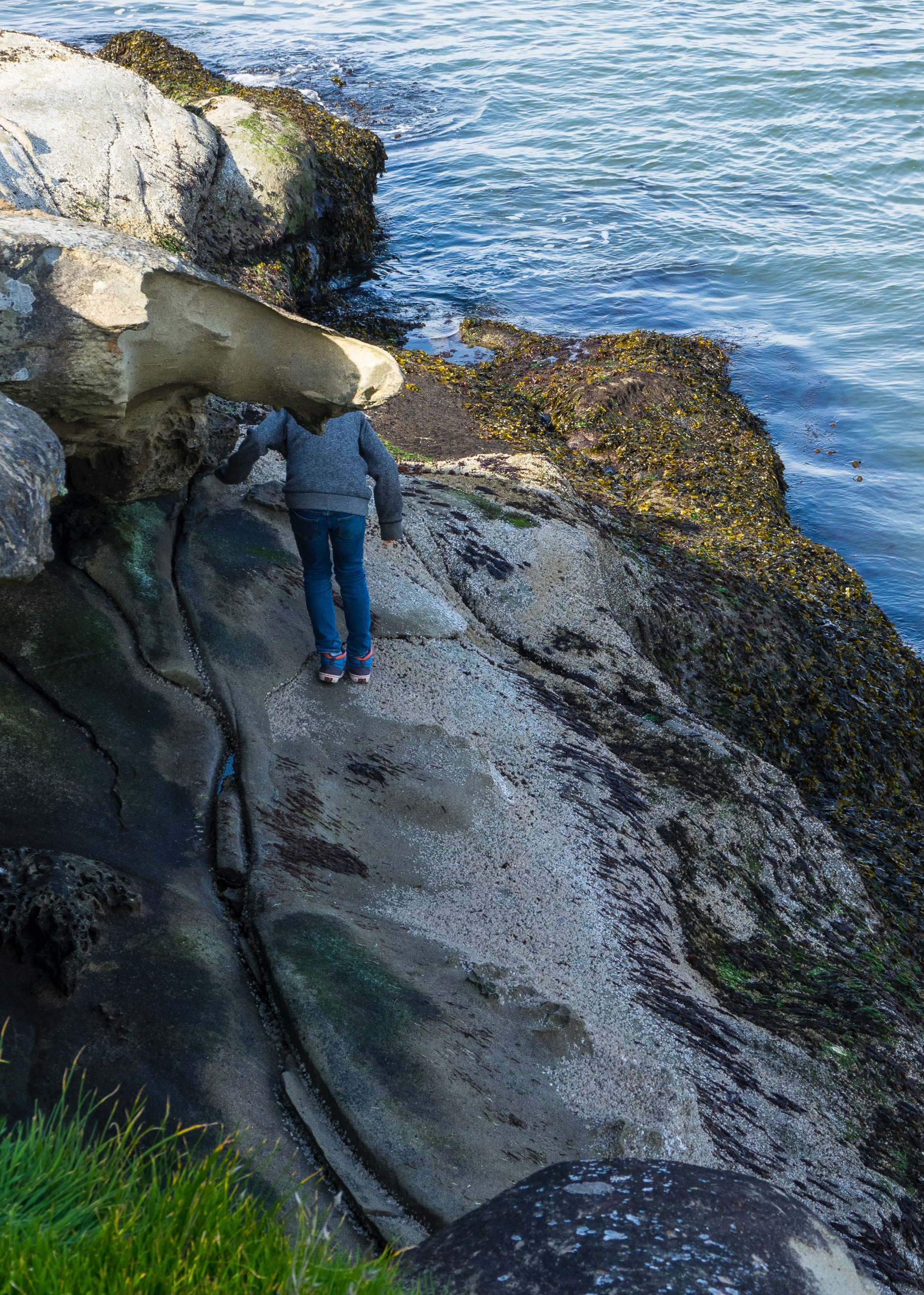  Ethan exploring the sandstone rock formations. 