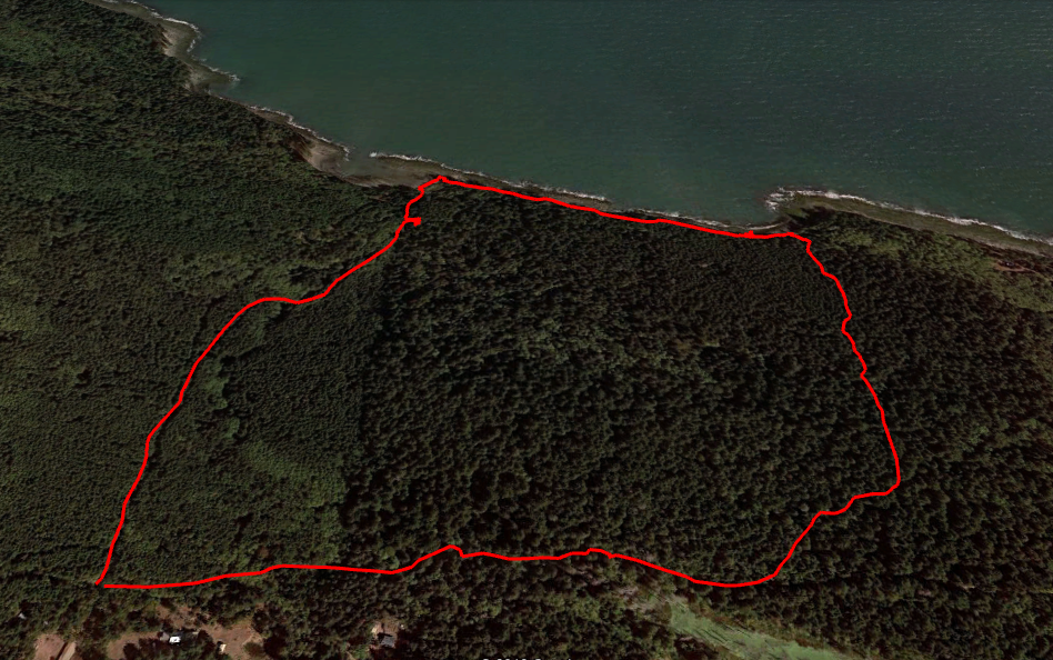 Our hike through Cable Bay (left side) and Pebble Beach (right side).