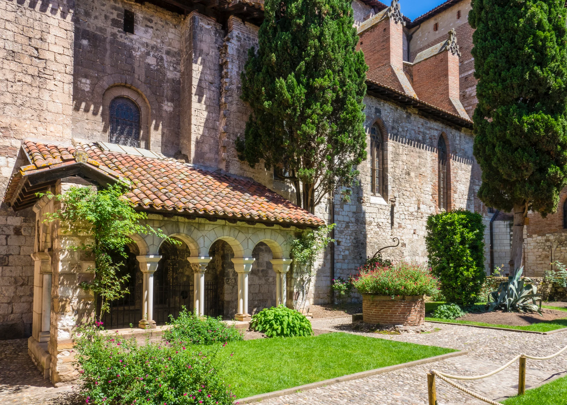 Inside the cloisters.