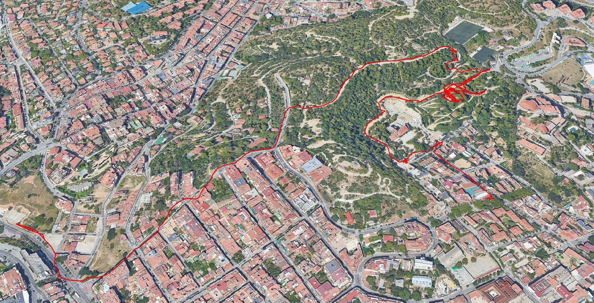 A map of my walk around the park.