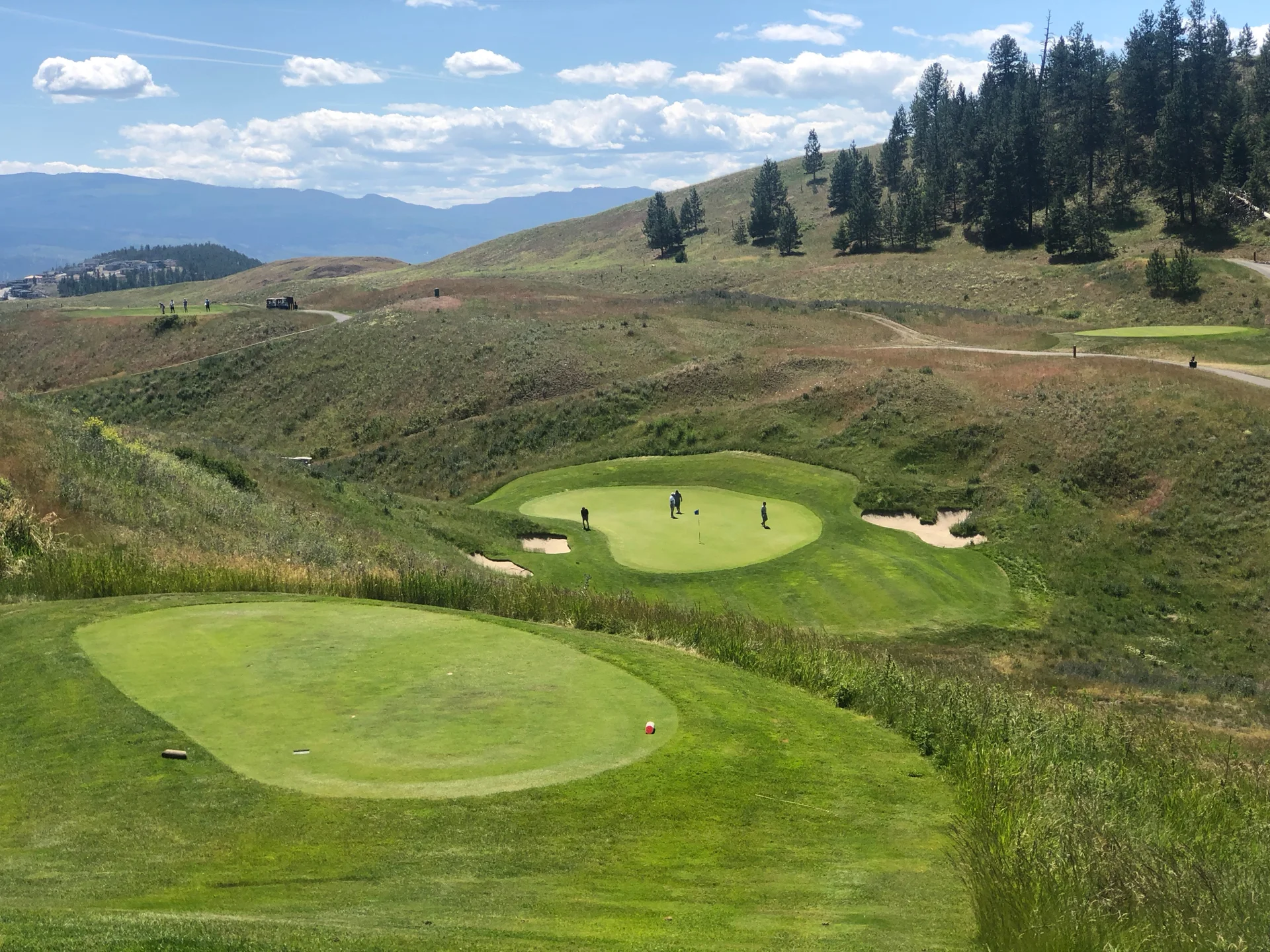  It was a long way down to this green. 