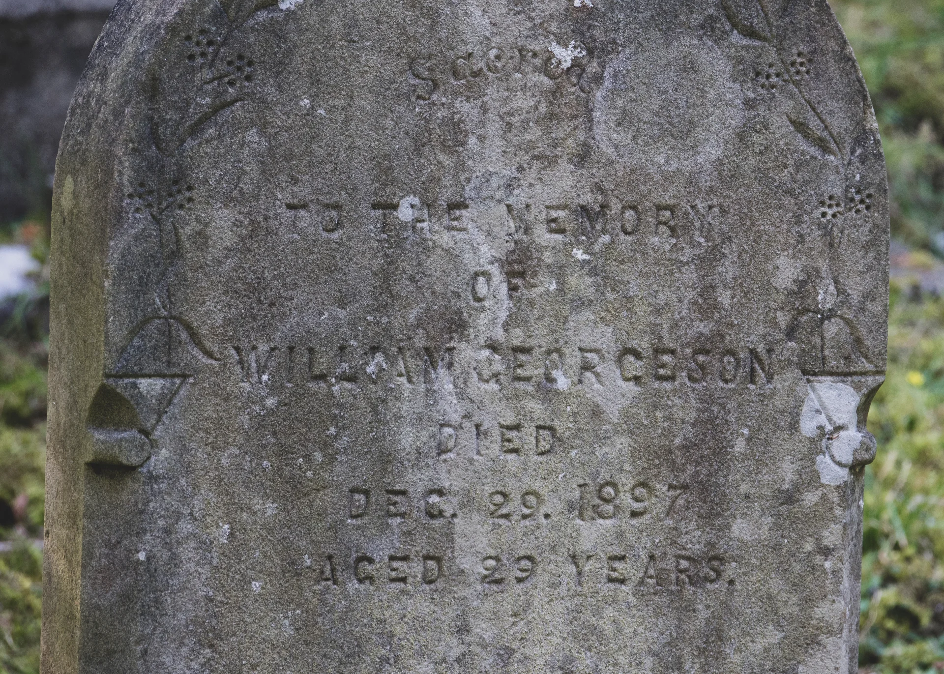  There are a couple of really old gravestones. 