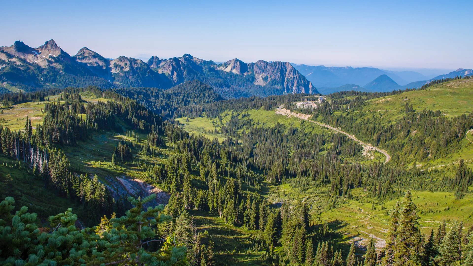  Great views back down towards Paradise. 