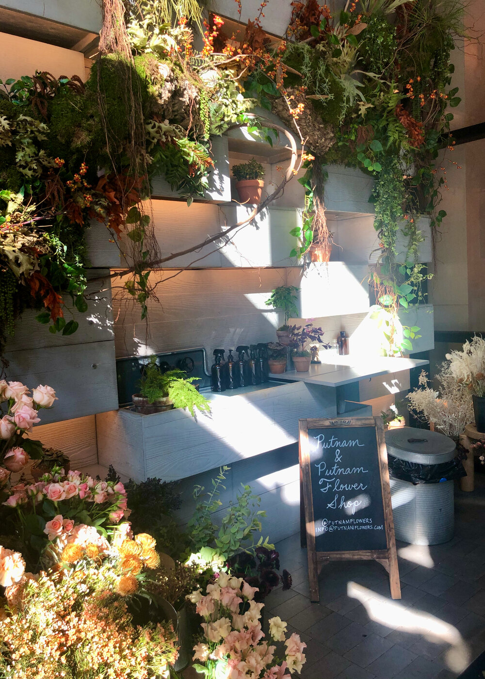 The hotel lobby/flower shop
