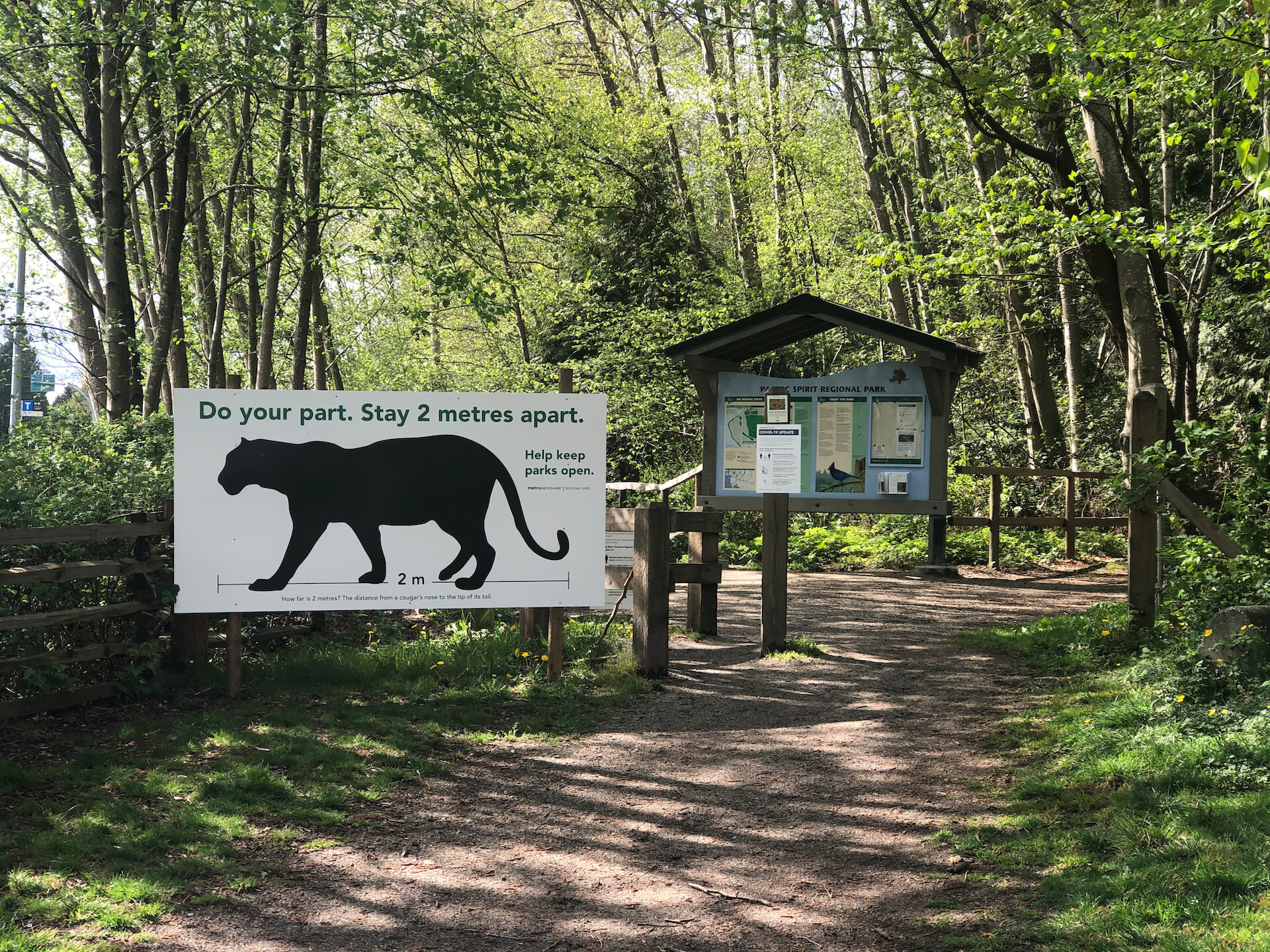  A couple of interesting “physical distancing” sings the City have put up at various parks around the city. 