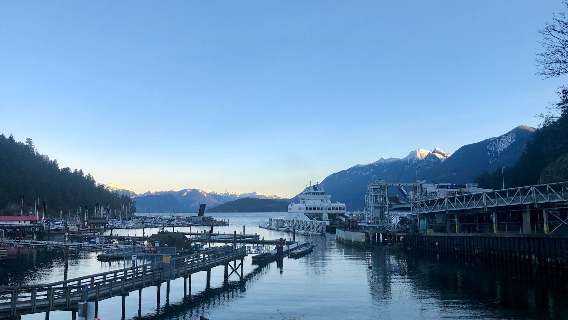  Waiting for the ferry early in the morning in Horseshoe Bay. 