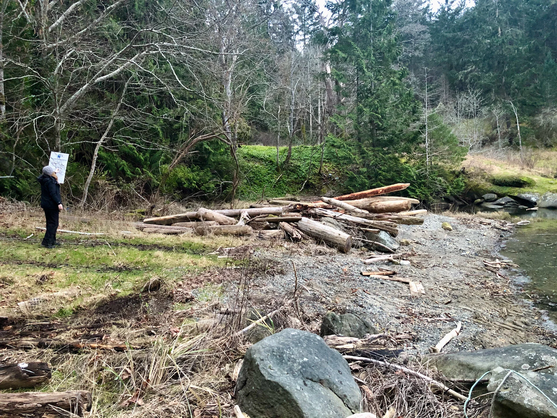  Our landing beach. It isn’t much to look at. 