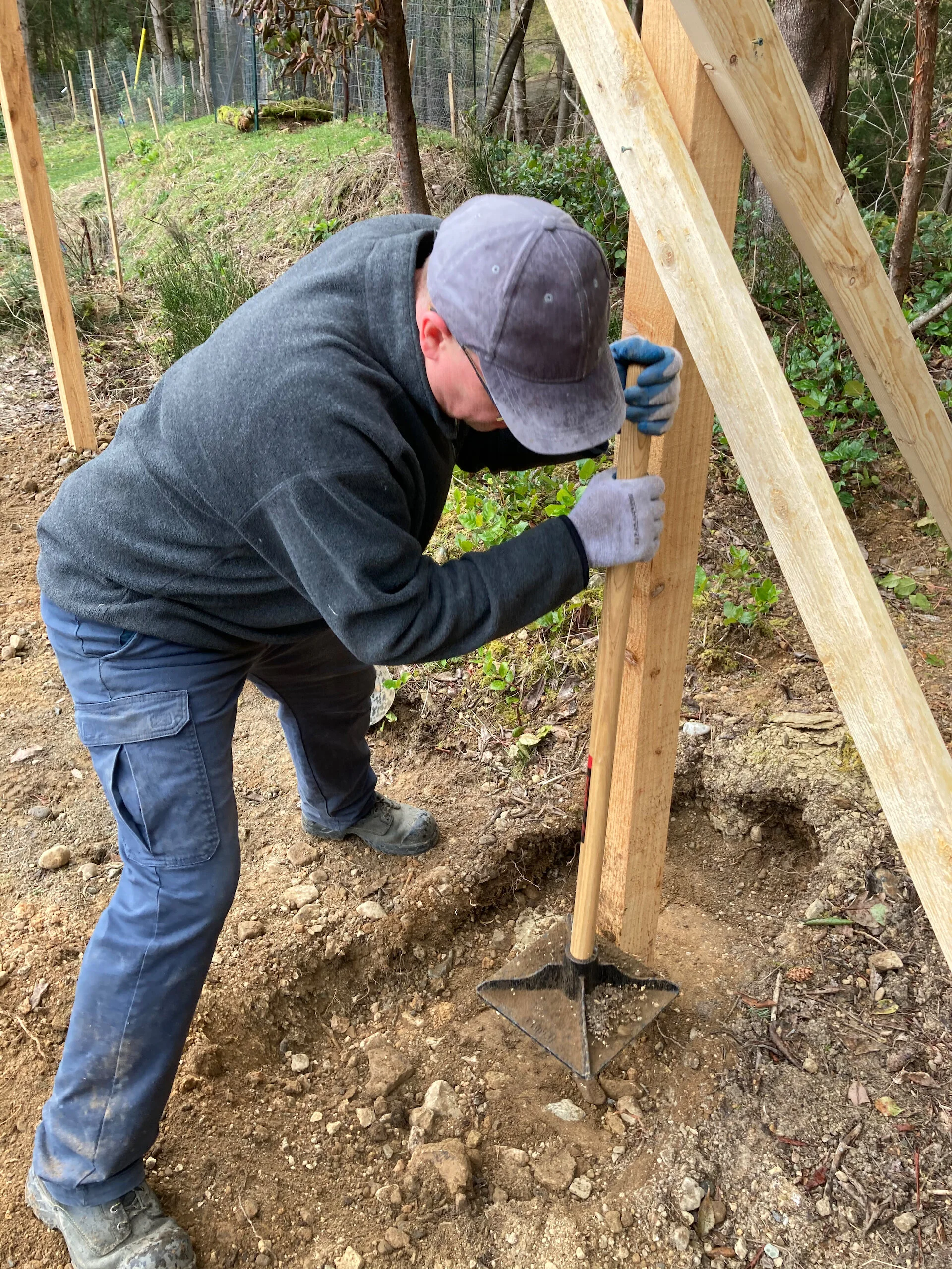  Using the tamper to get the dirt compacted was a lot of work but yielded good results. 