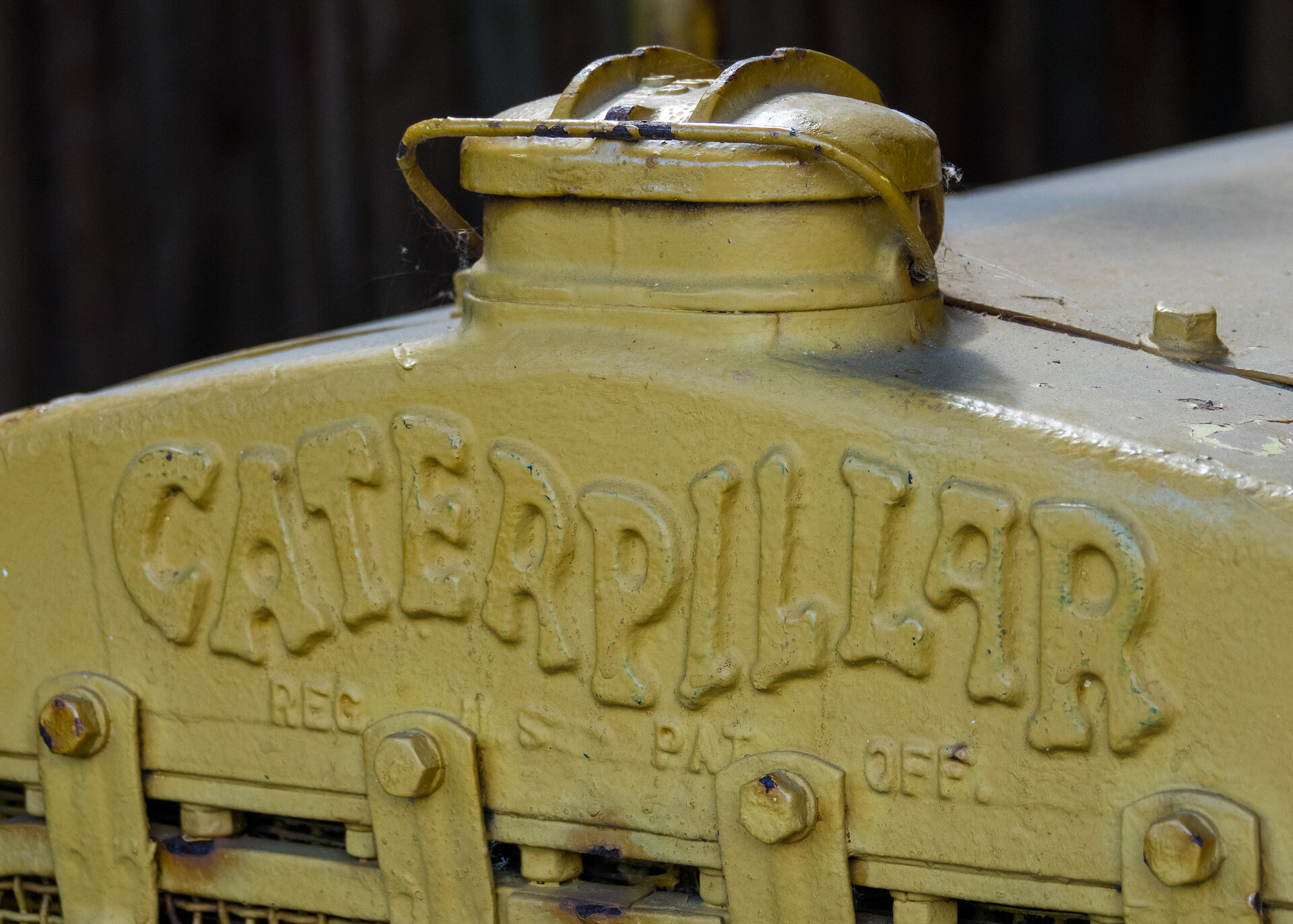  There was lots of old equipment around, including this old caterpillar tractor - love the logo! 