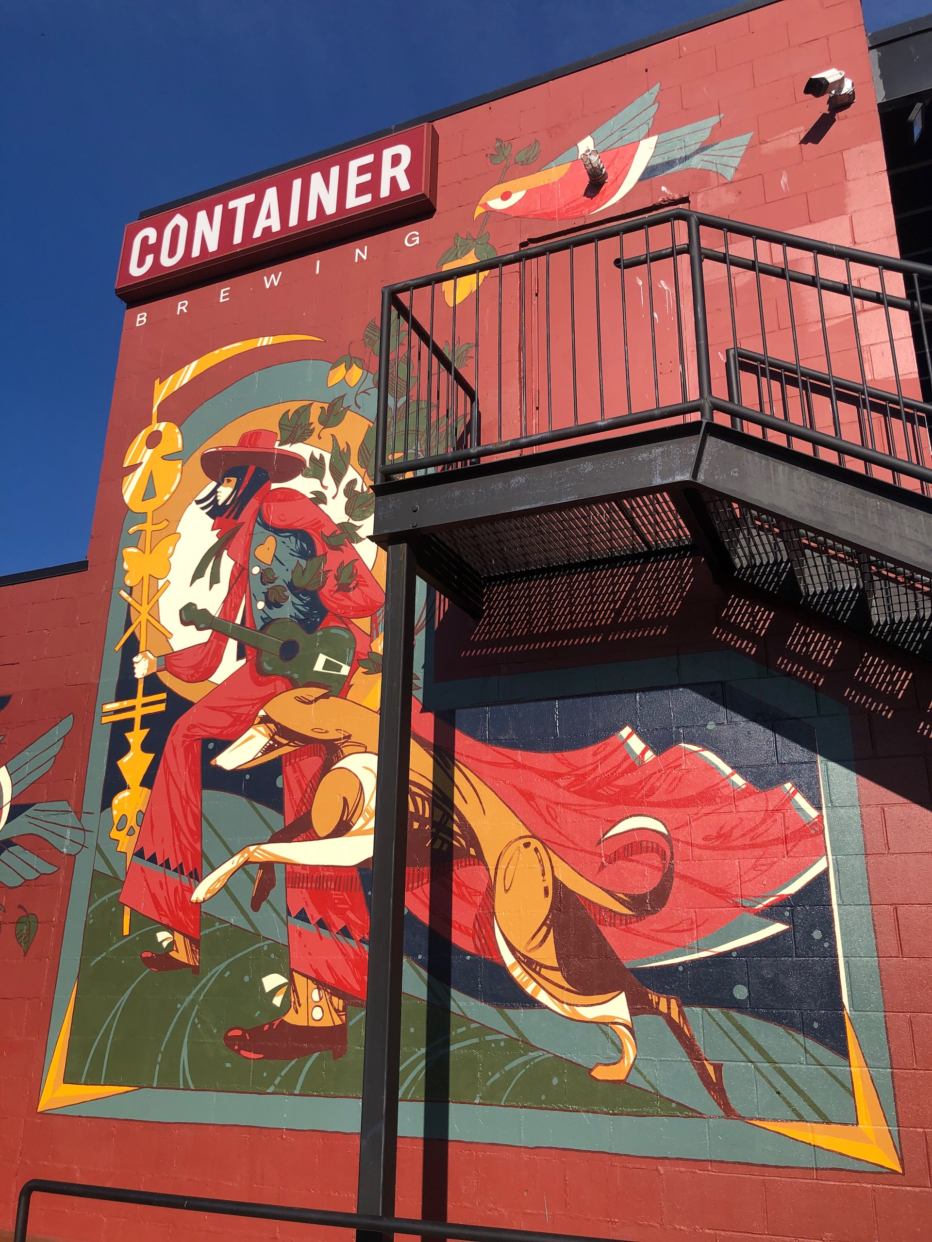  Container Brewing was a stop mid-way through our day. Great beer, and some cool art. 