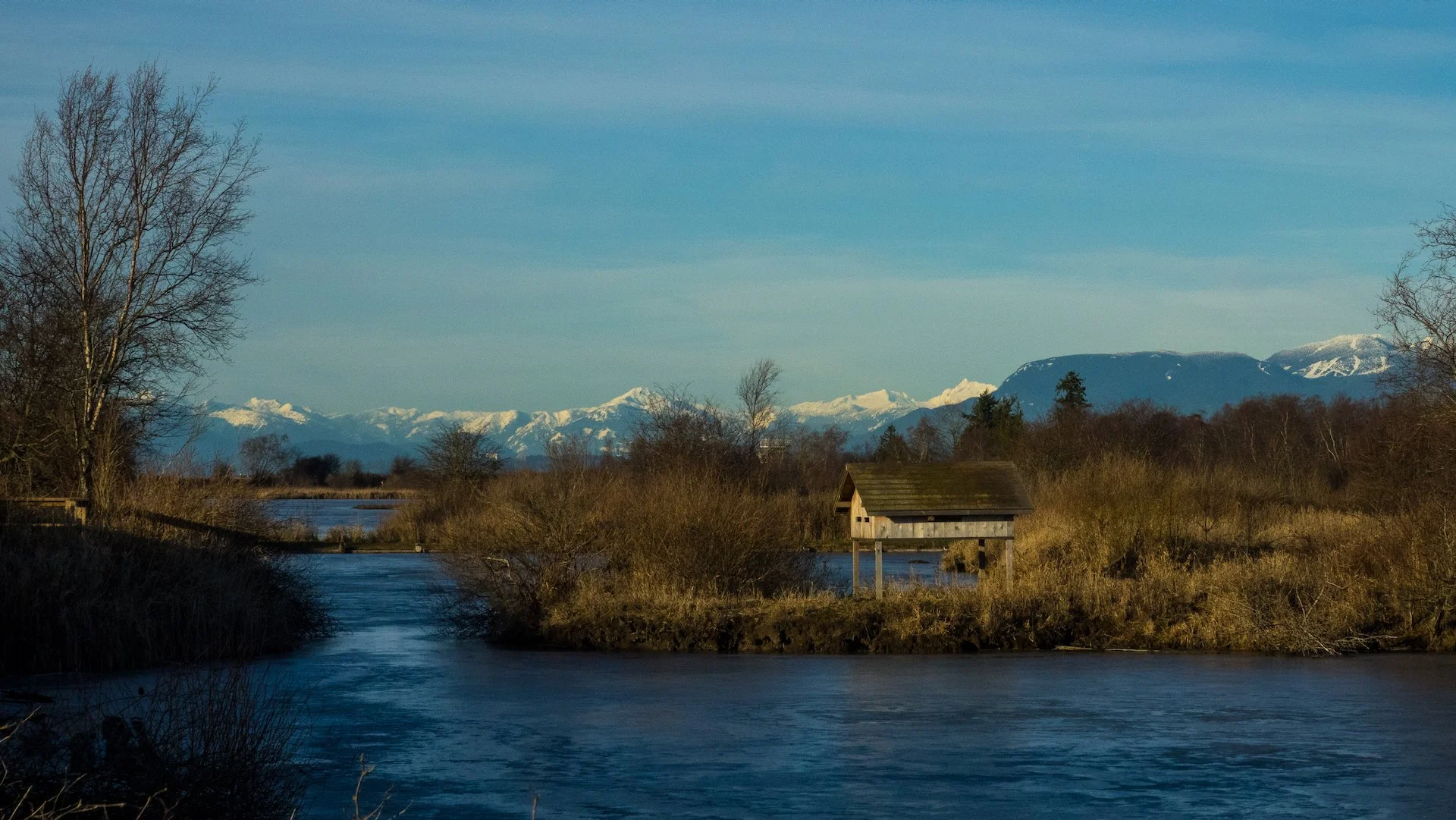 THere were some nice views of the local mountains with some fresh snow on the peaks. 