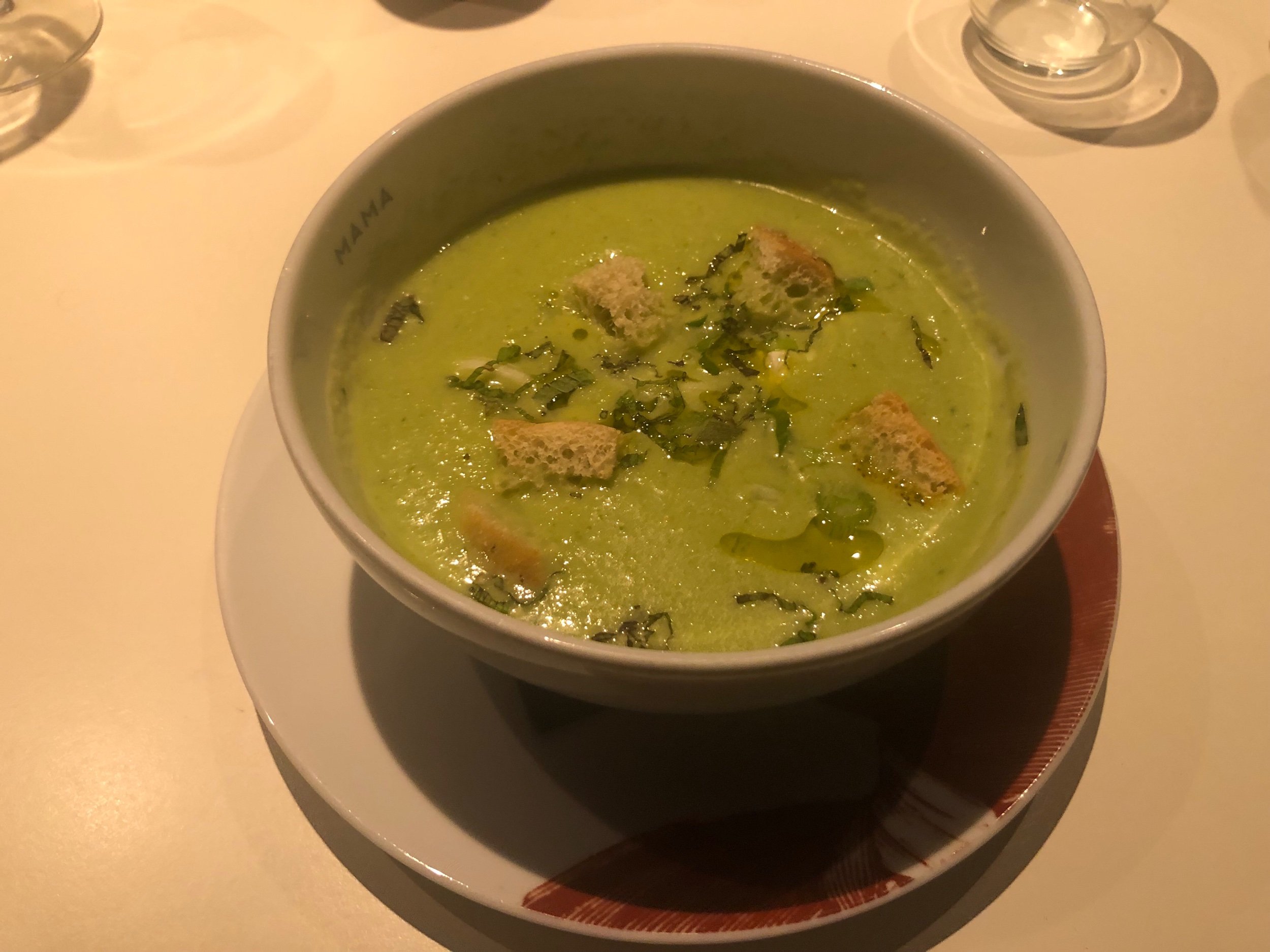  My first time trying green gazpacho - it was quite good! 