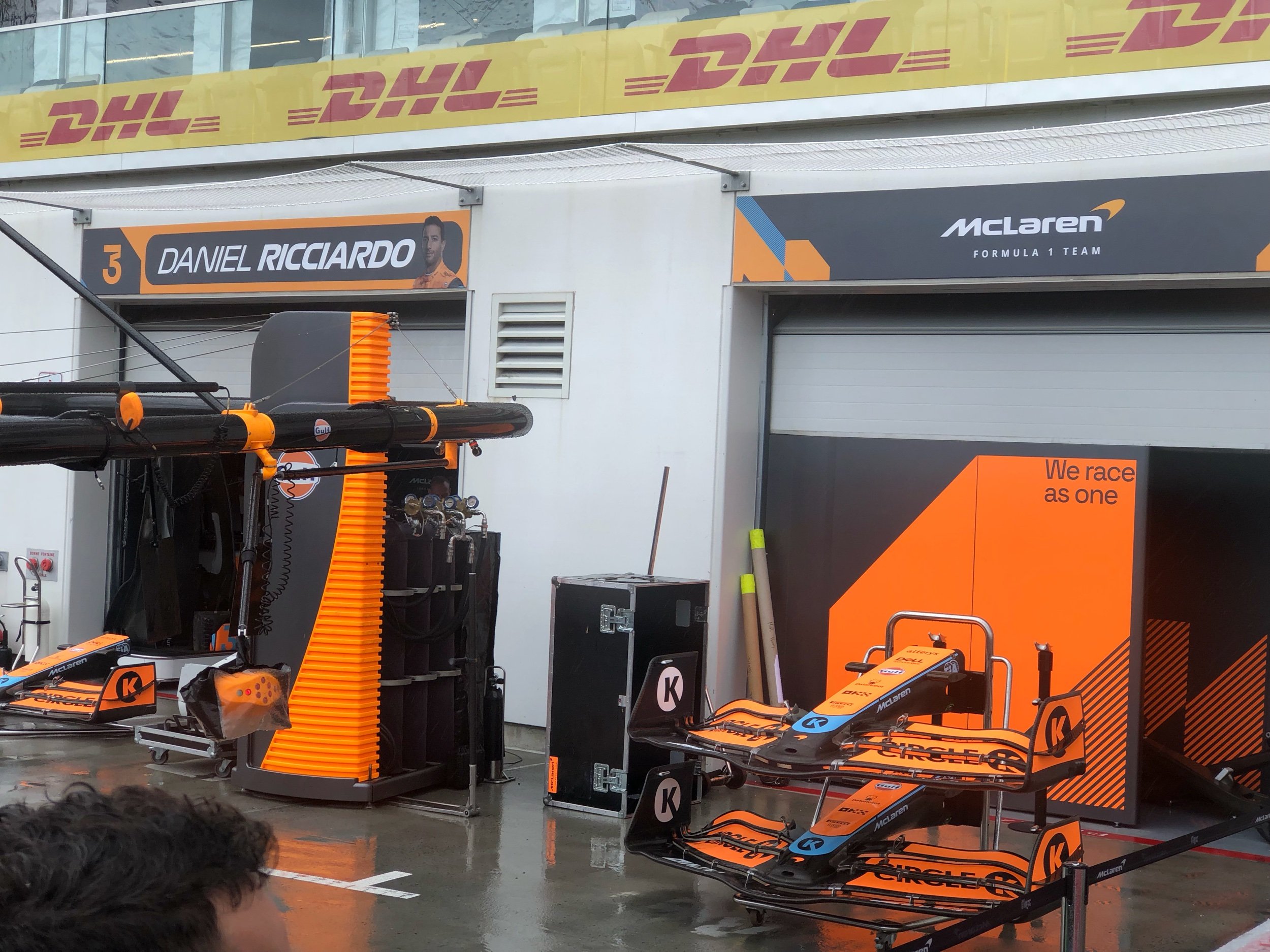  The McLaren garage. 