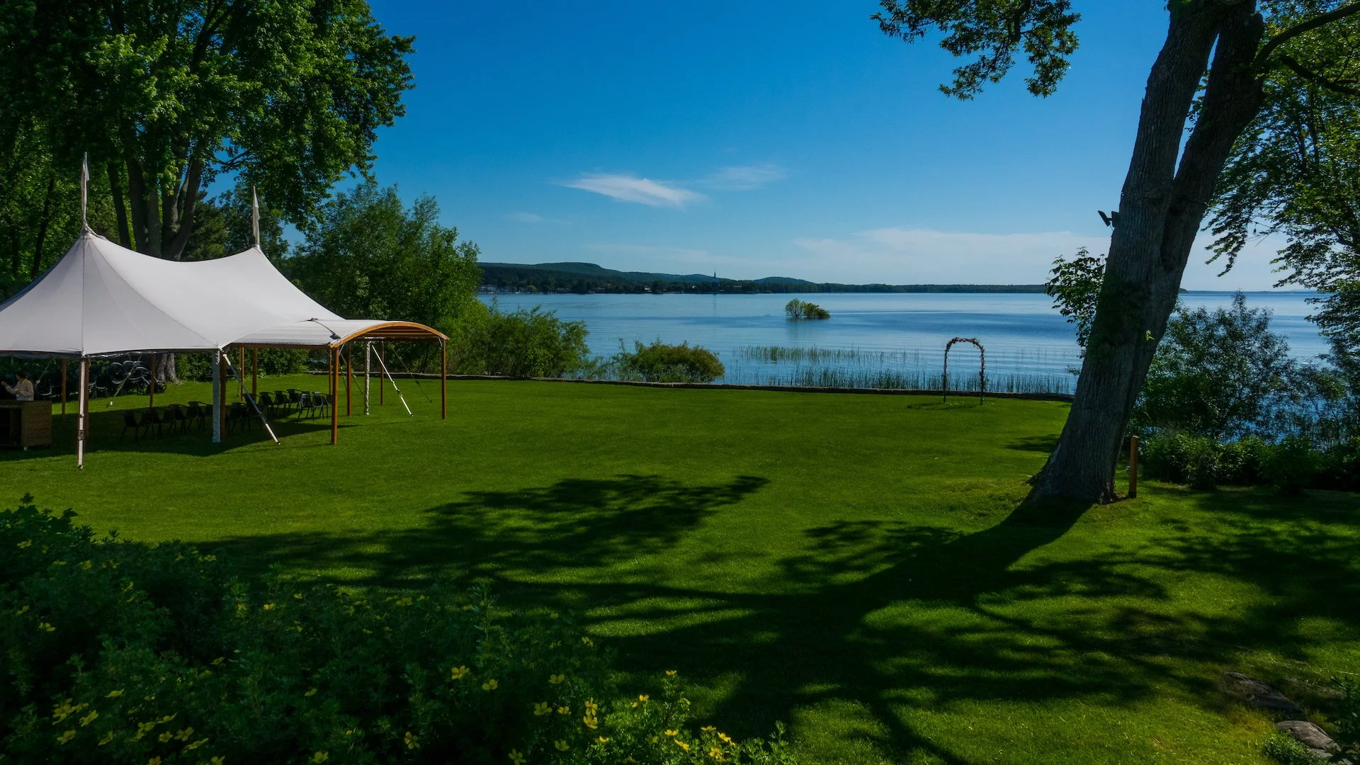 The back lawn was set-up for a couple of weddings. 