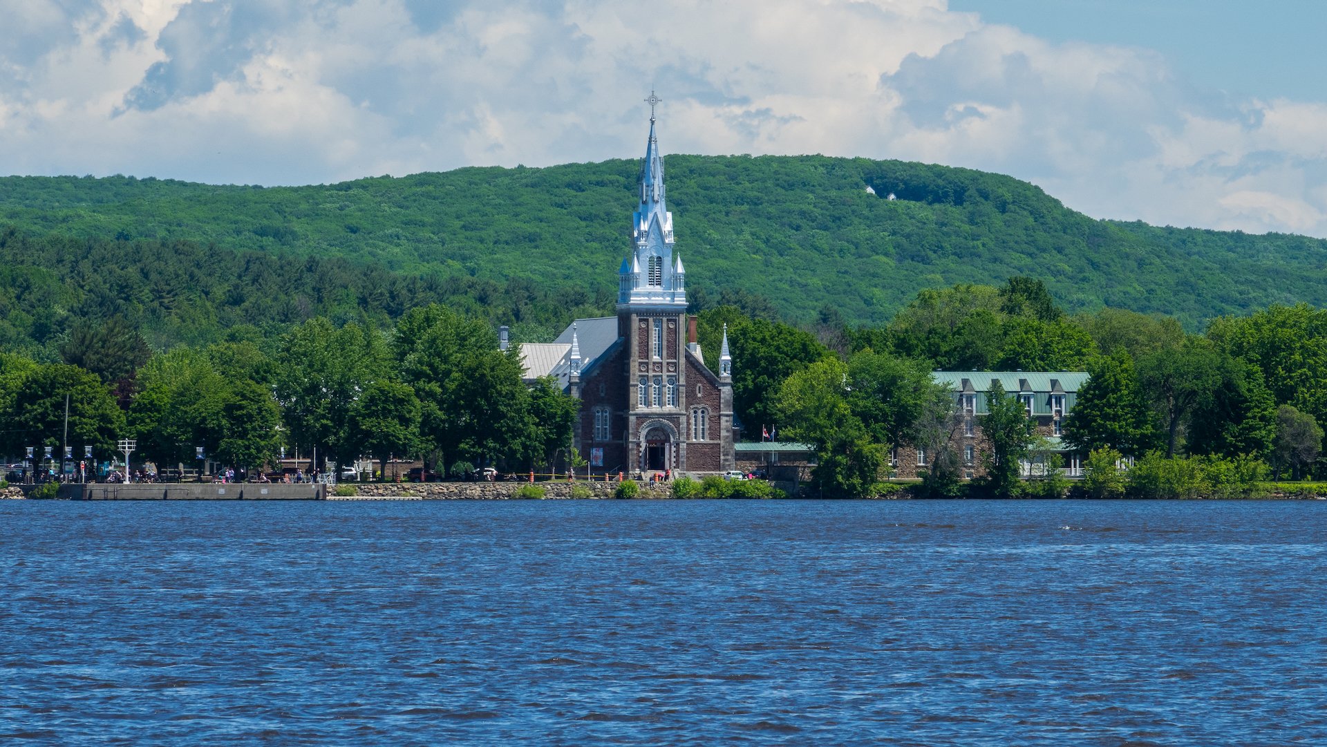  The town of Oka, from the ferry. The first of many churches with shiny steeples.  
