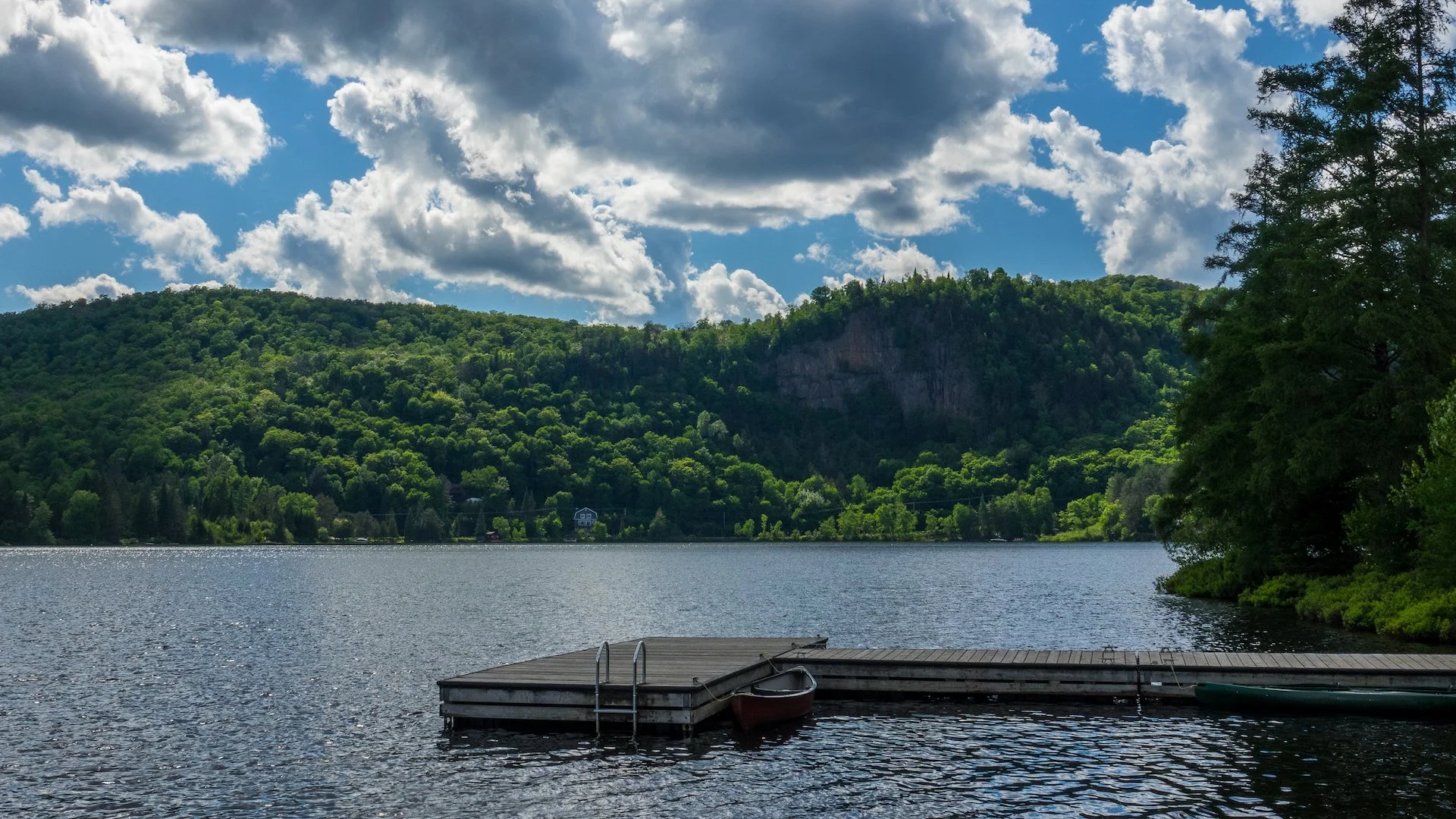  The dock looked great - but it was never warm enough to jump in and go for a swim. 