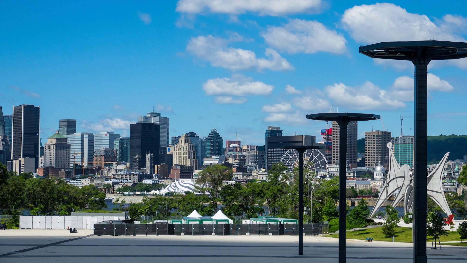  THe view back at the City of Montreal from the top of the little hill. 