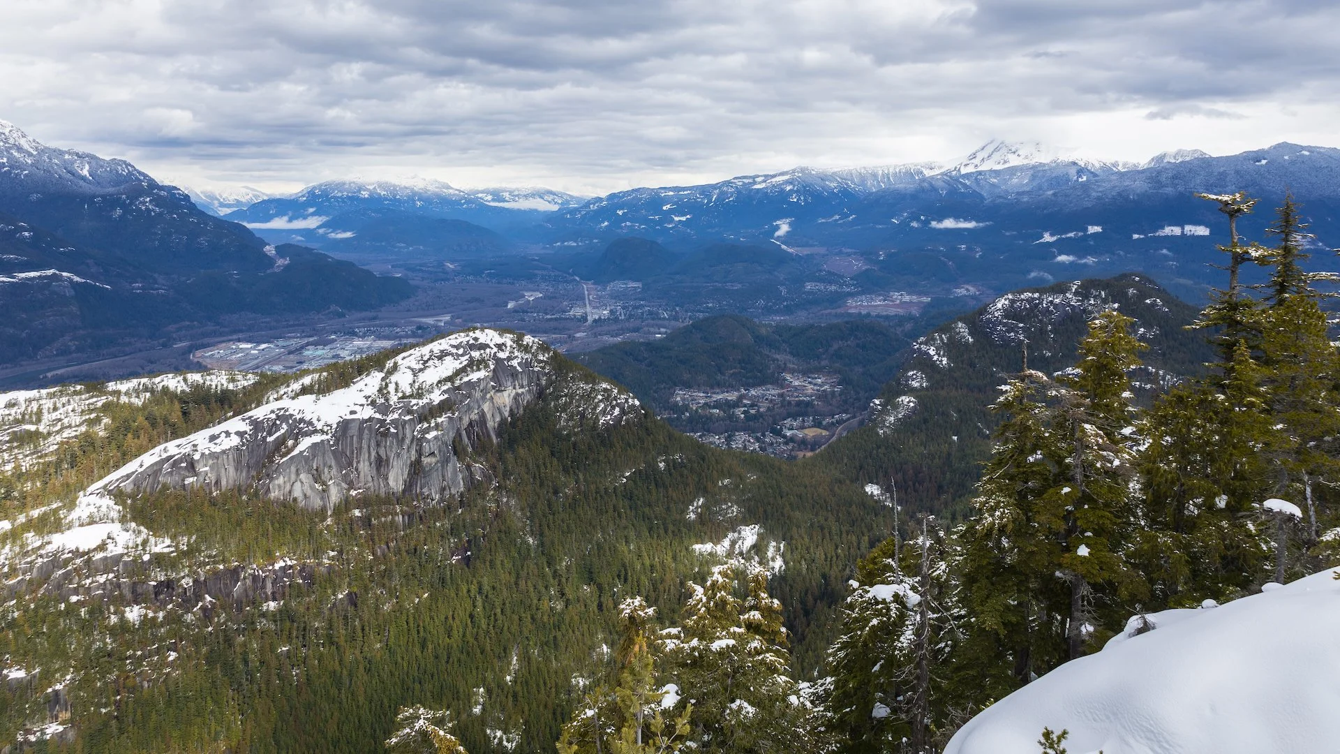 Looking out the other direction towards Squamish, over the Chief.