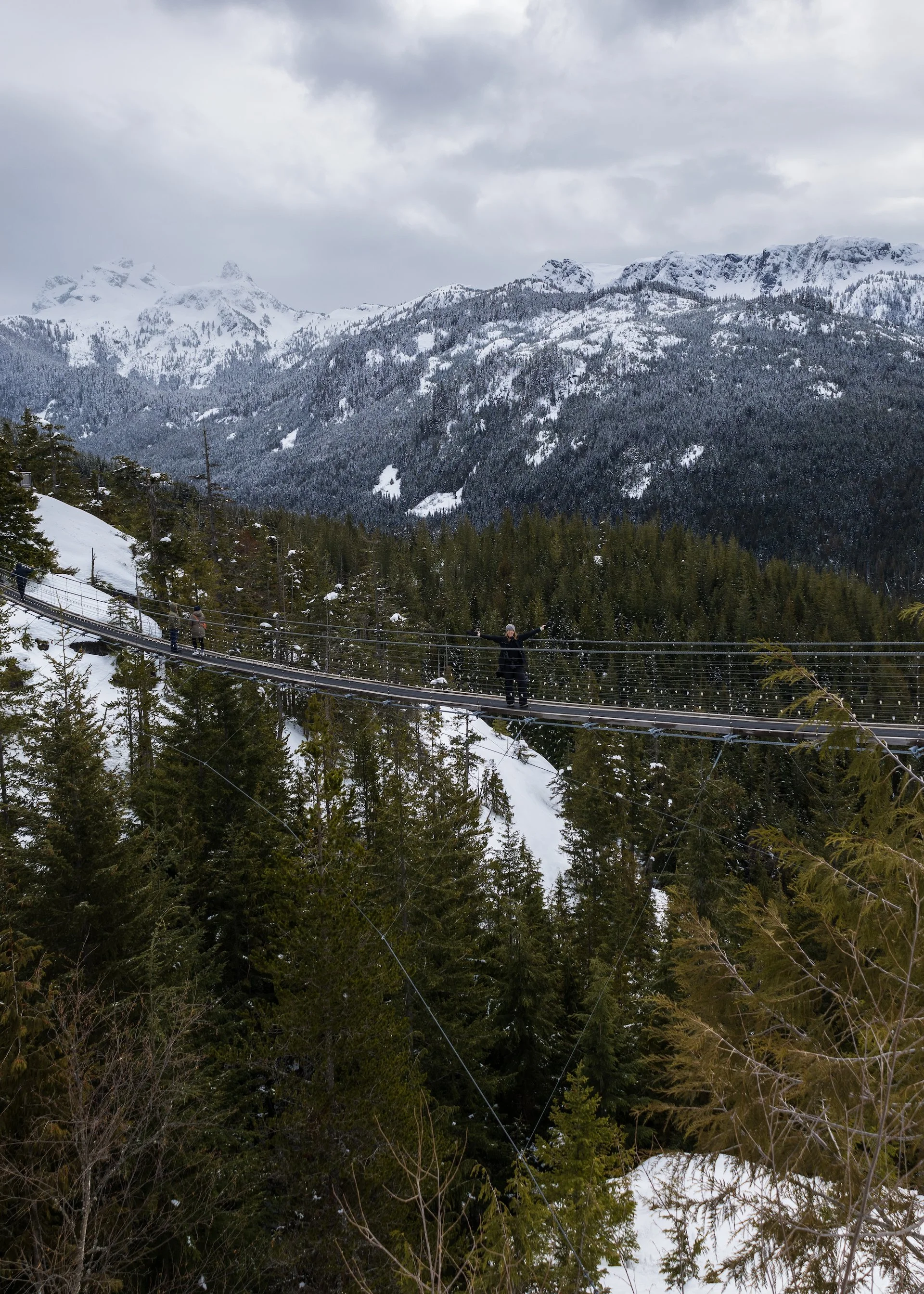 Justine on the suspension bridge.