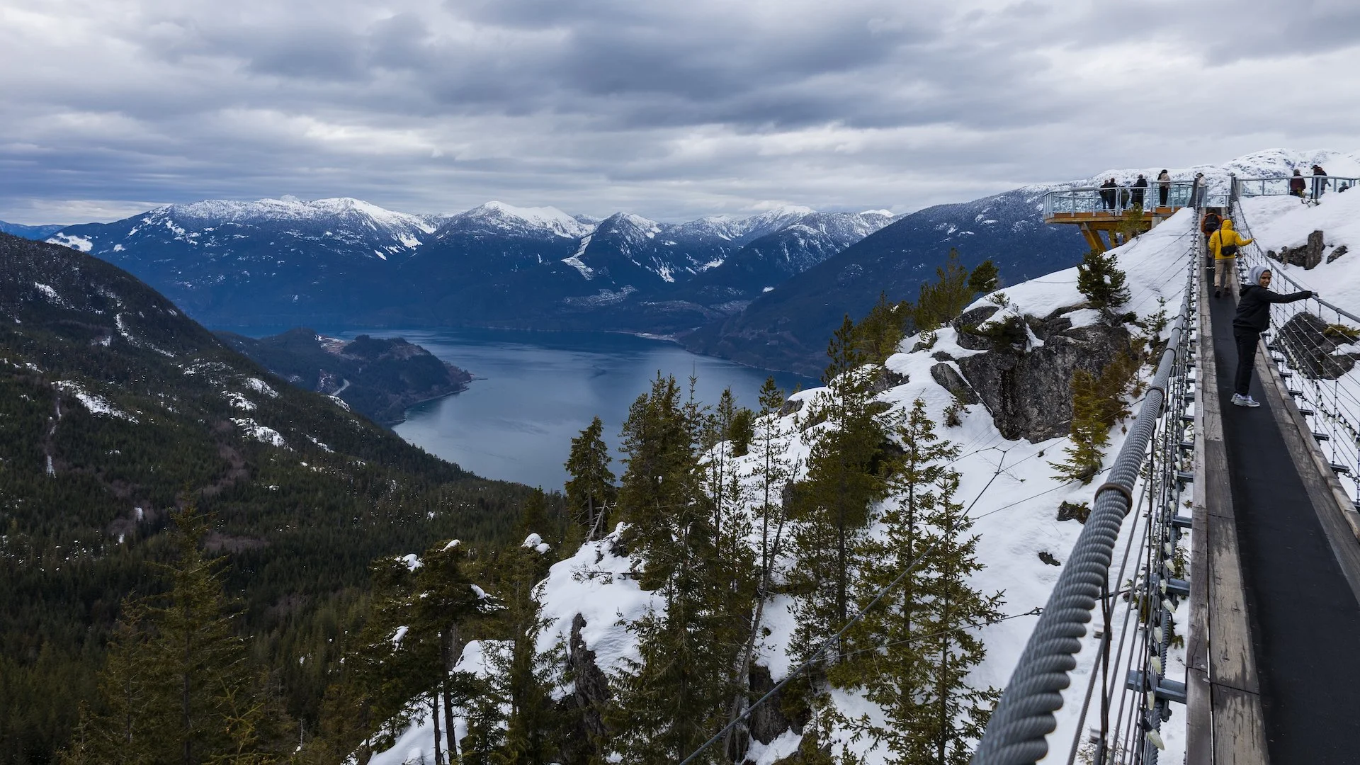 Looking out over the suspension bridge and down to Howe Sound.