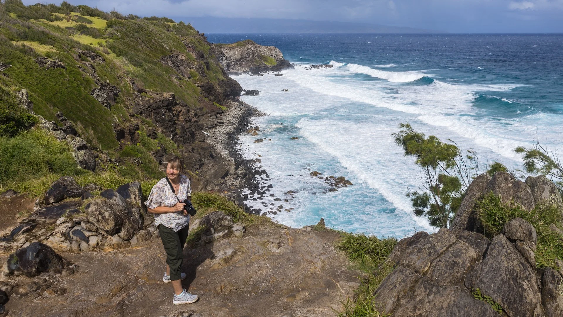 Mom taking in the view. 