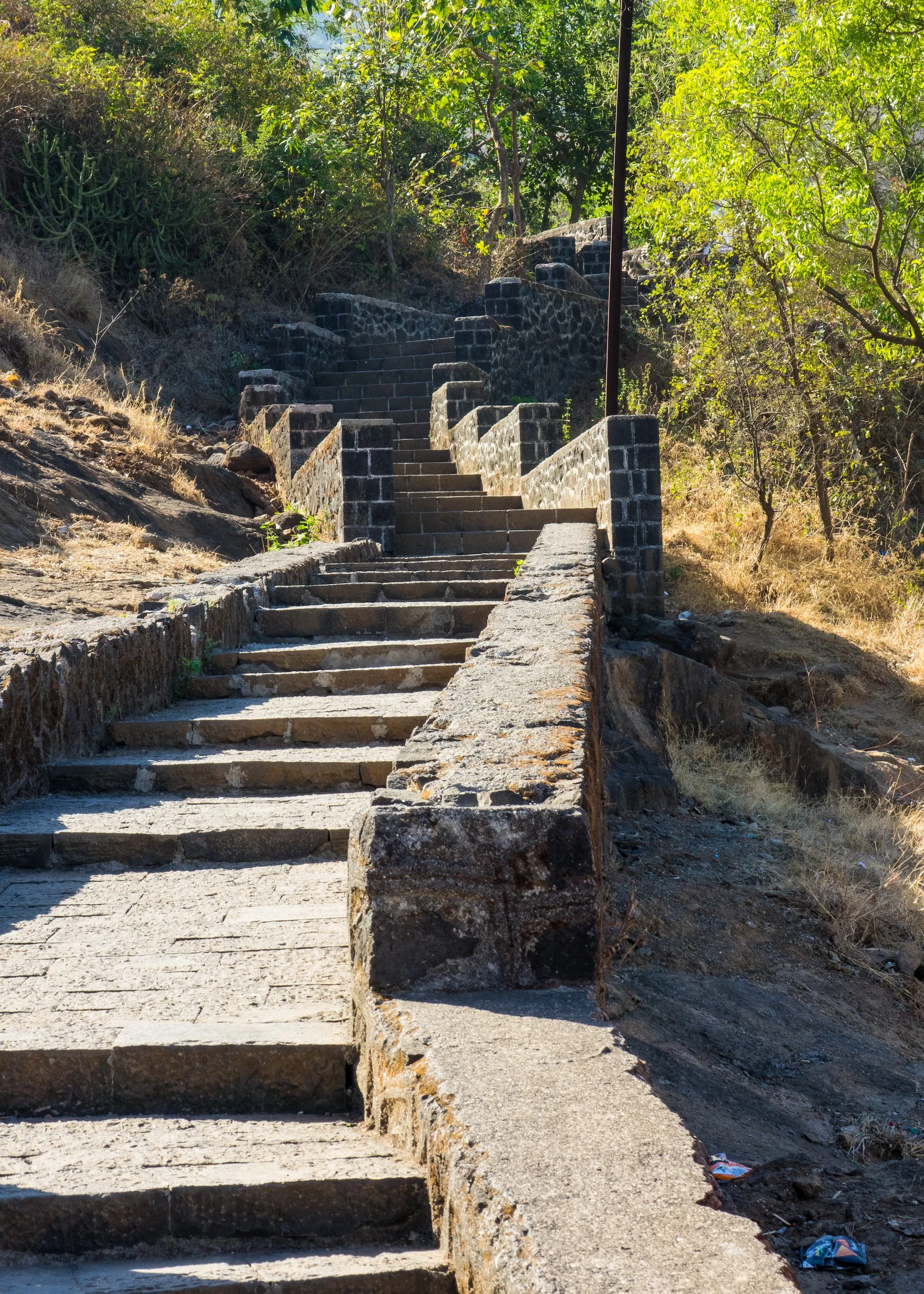  The stairs up to the cave complex. At one point you can seen the ancient stairs that were carved into the rock a couple of thousand years ago. Sadly. most of that has been built over in more modern times. 
